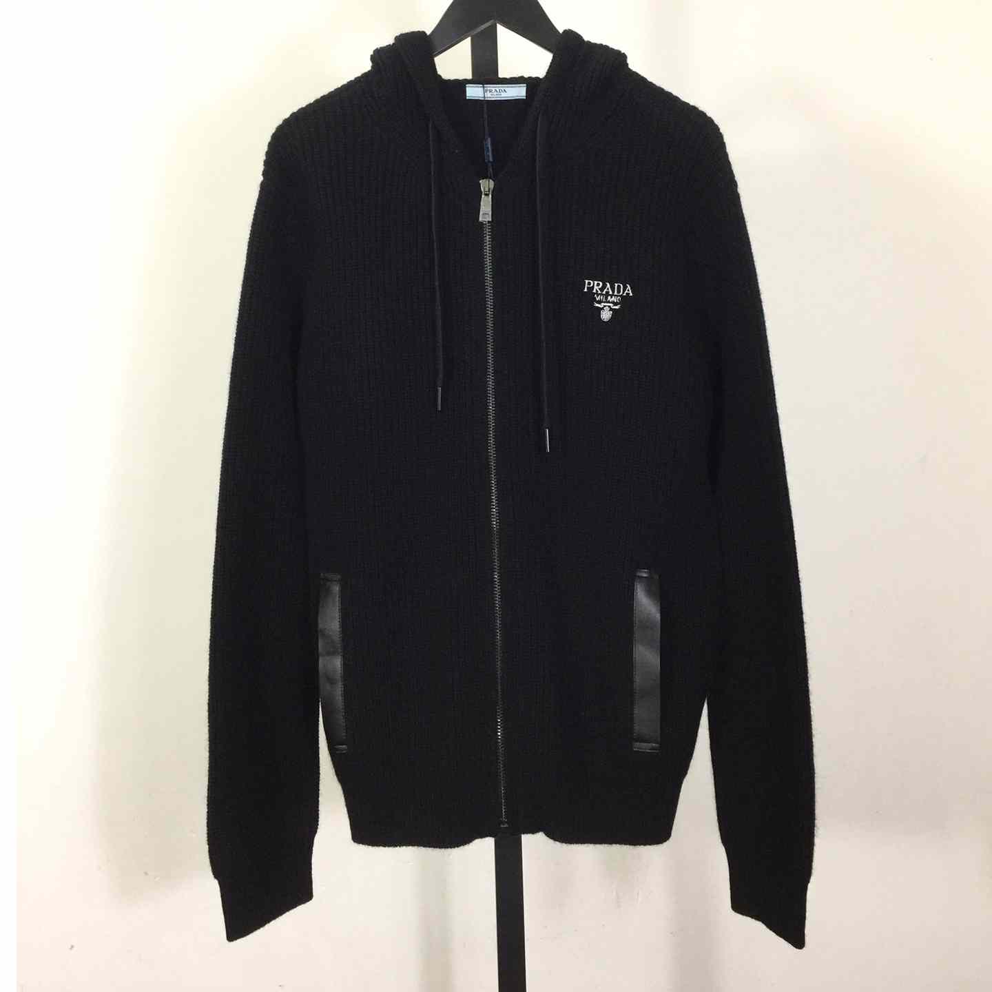 Prada Zip Up Hooded Knit Jacket - DesignerGu