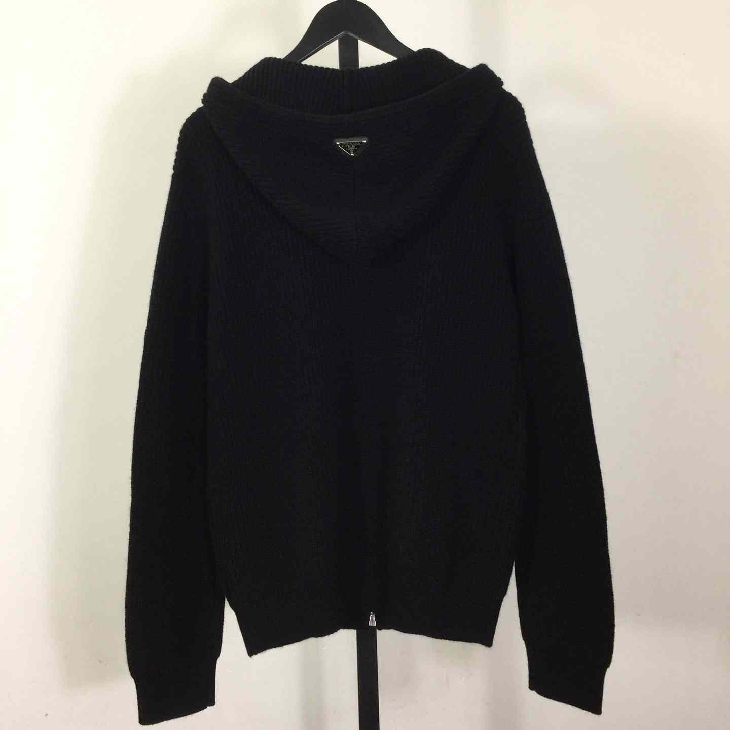 Prada Zip Up Hooded Knit Jacket - DesignerGu