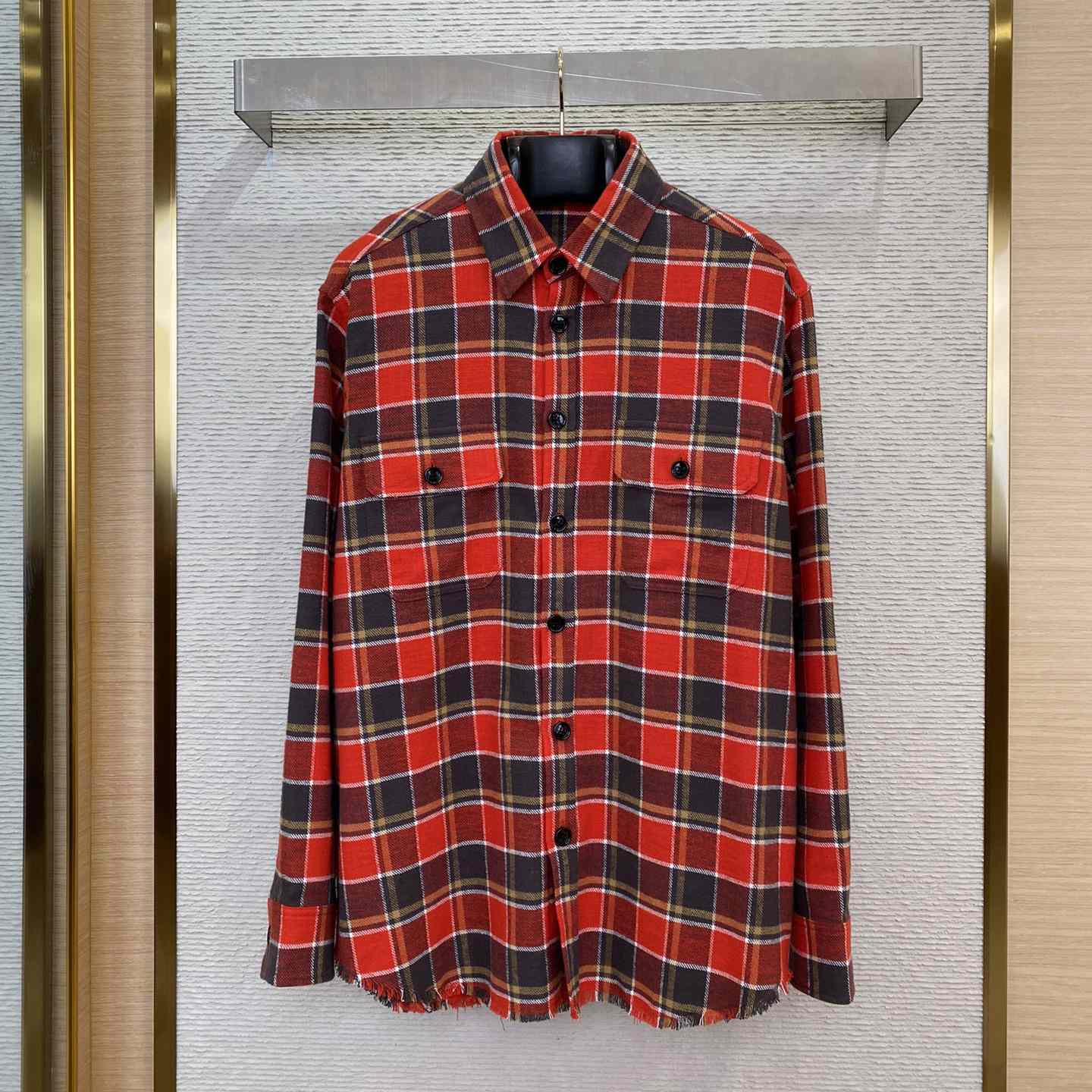 Celine Loose Shirt In Checked Cotton - DesignerGu