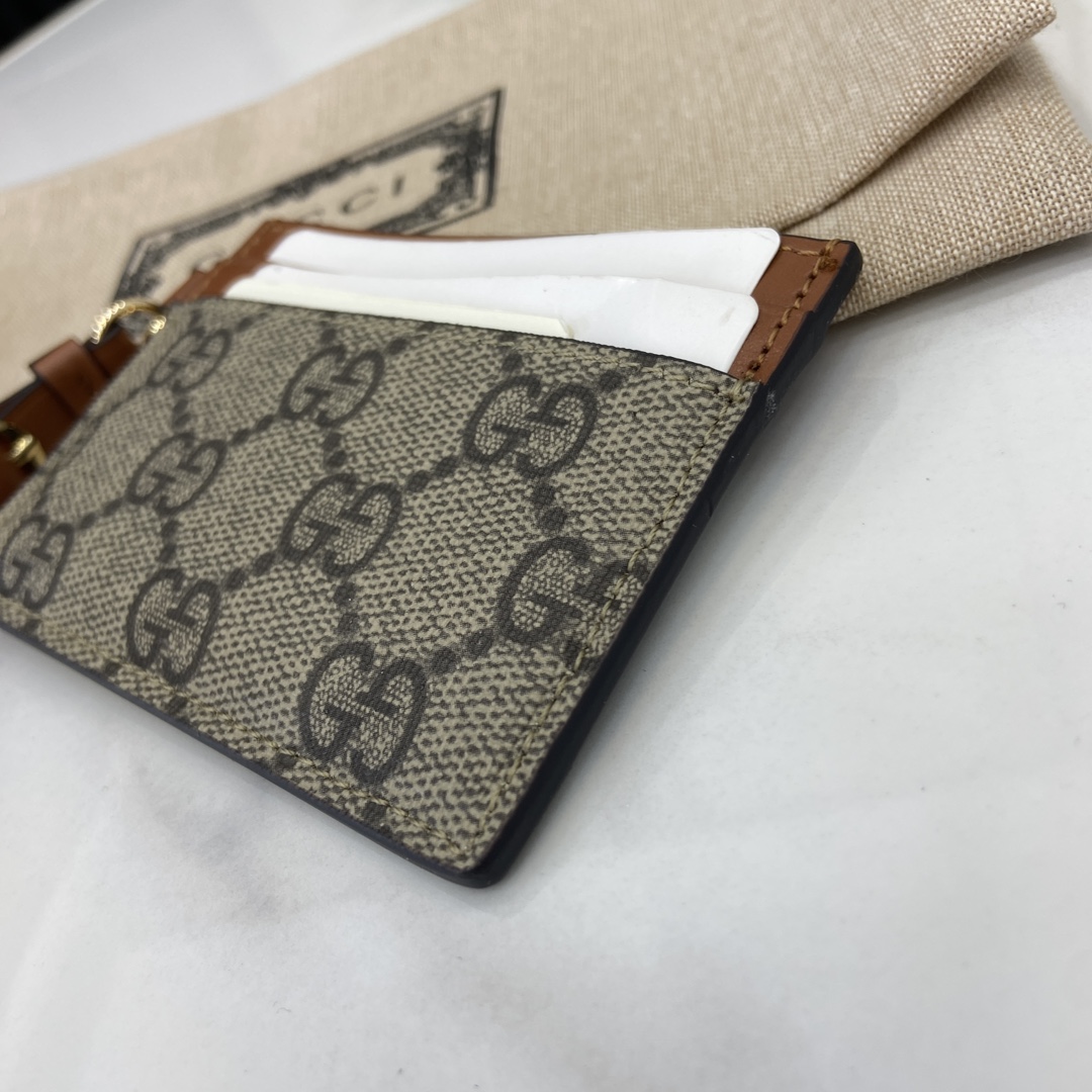 Gucci GG Emblem Card Case With Strap - DesignerGu