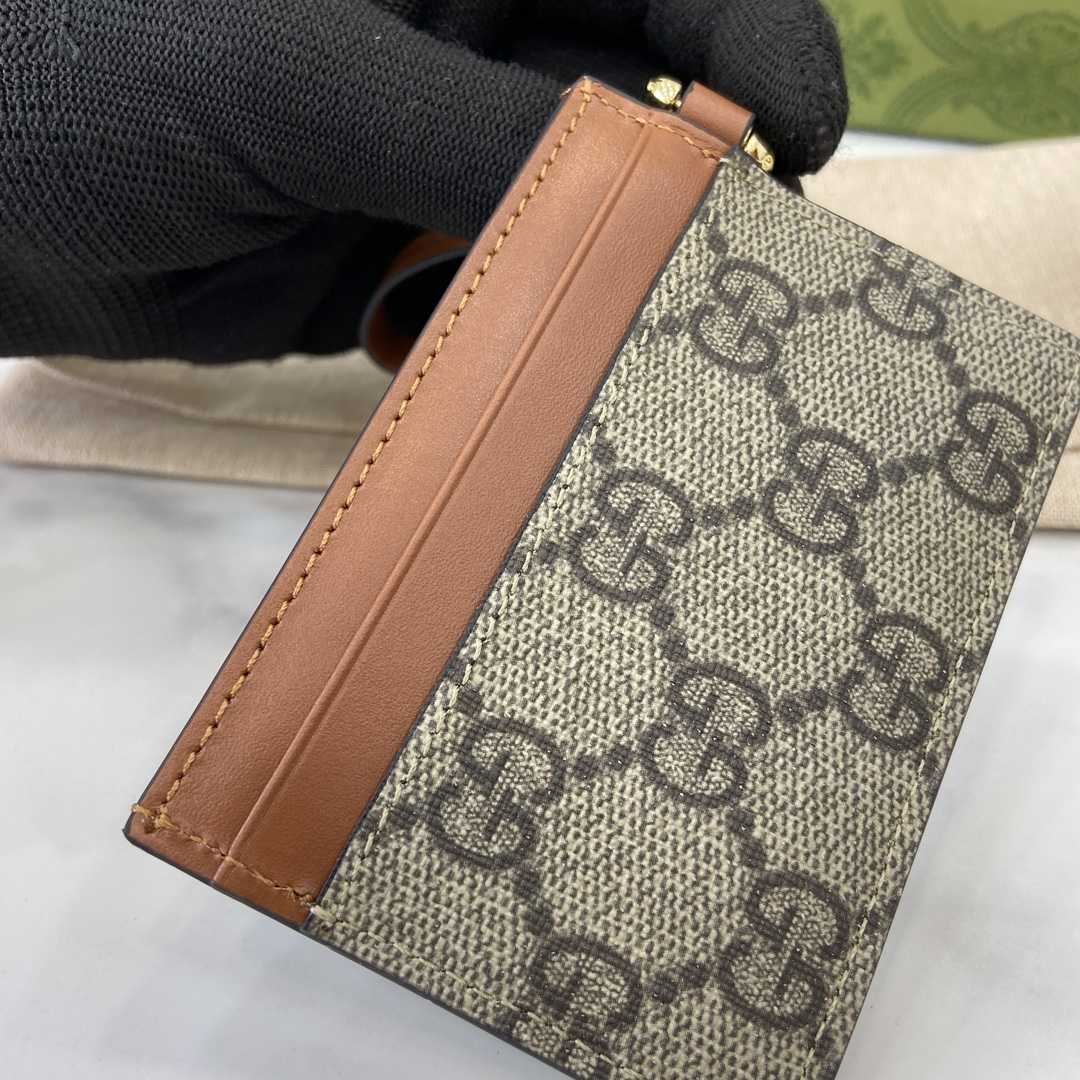 Gucci GG Emblem Card Case With Strap - DesignerGu