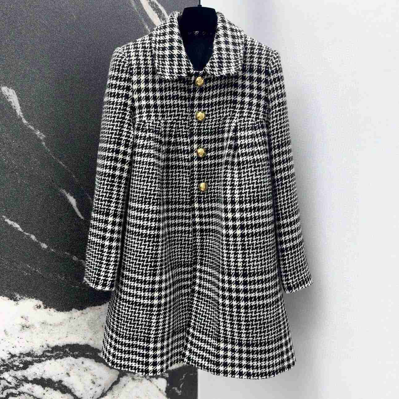 Celine Sixtine Coat In Wool Tweed - DesignerGu