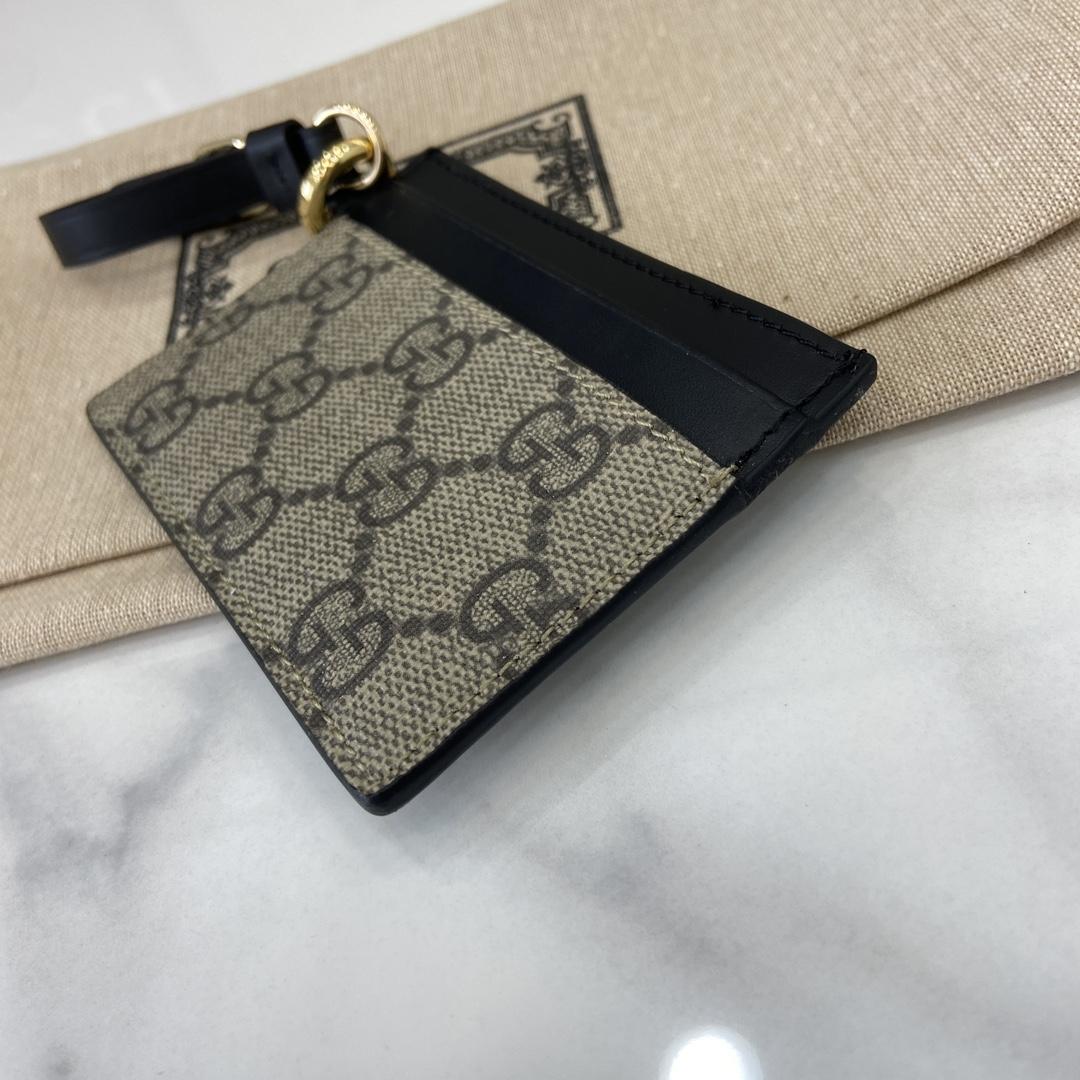 Gucci GG Emblem Card Case With Strap - DesignerGu