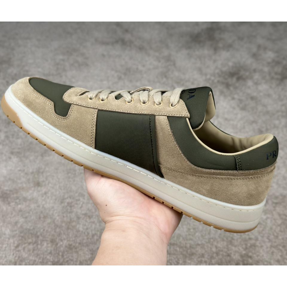 Prada Downtown Suede And Re-Nylon Sneakers - DesignerGu