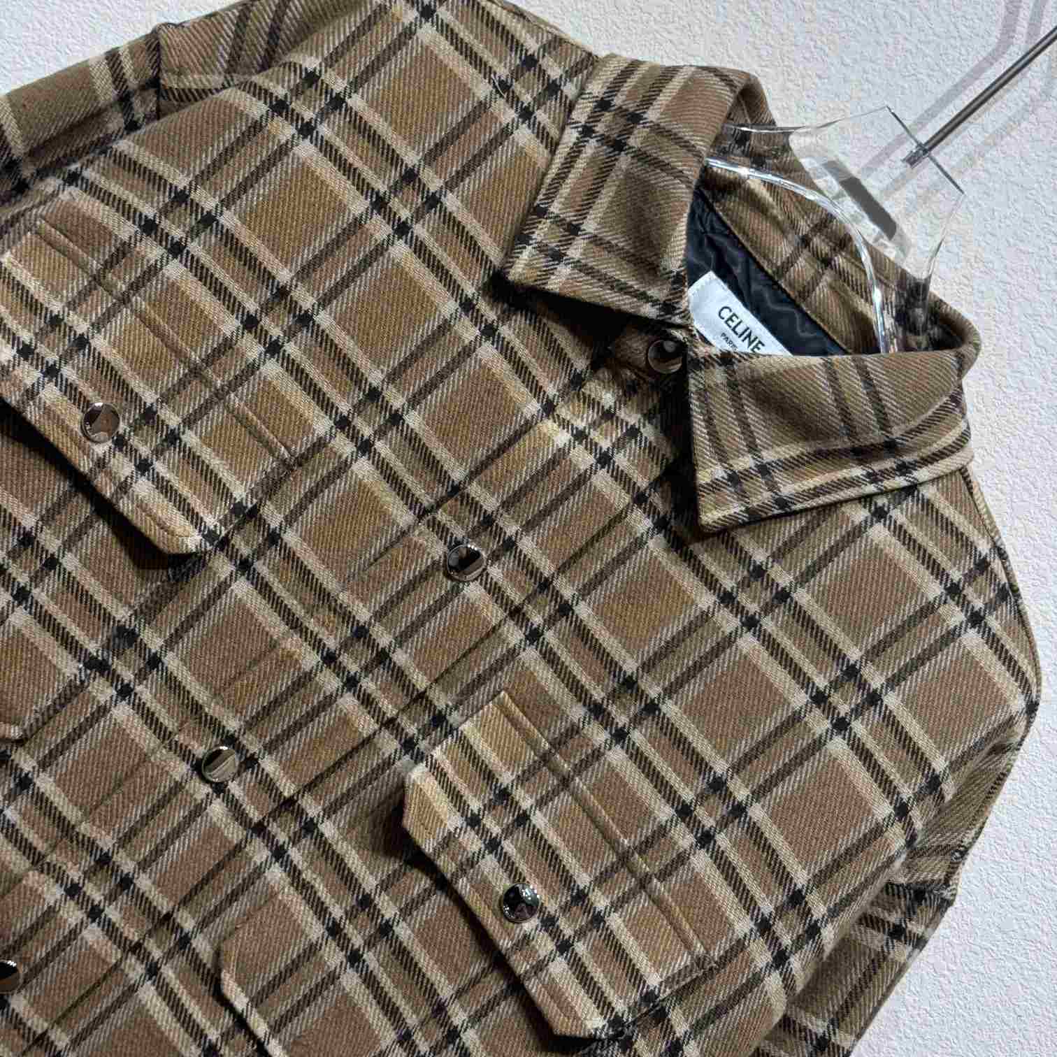 Celine Checked Overshirt - DesignerGu