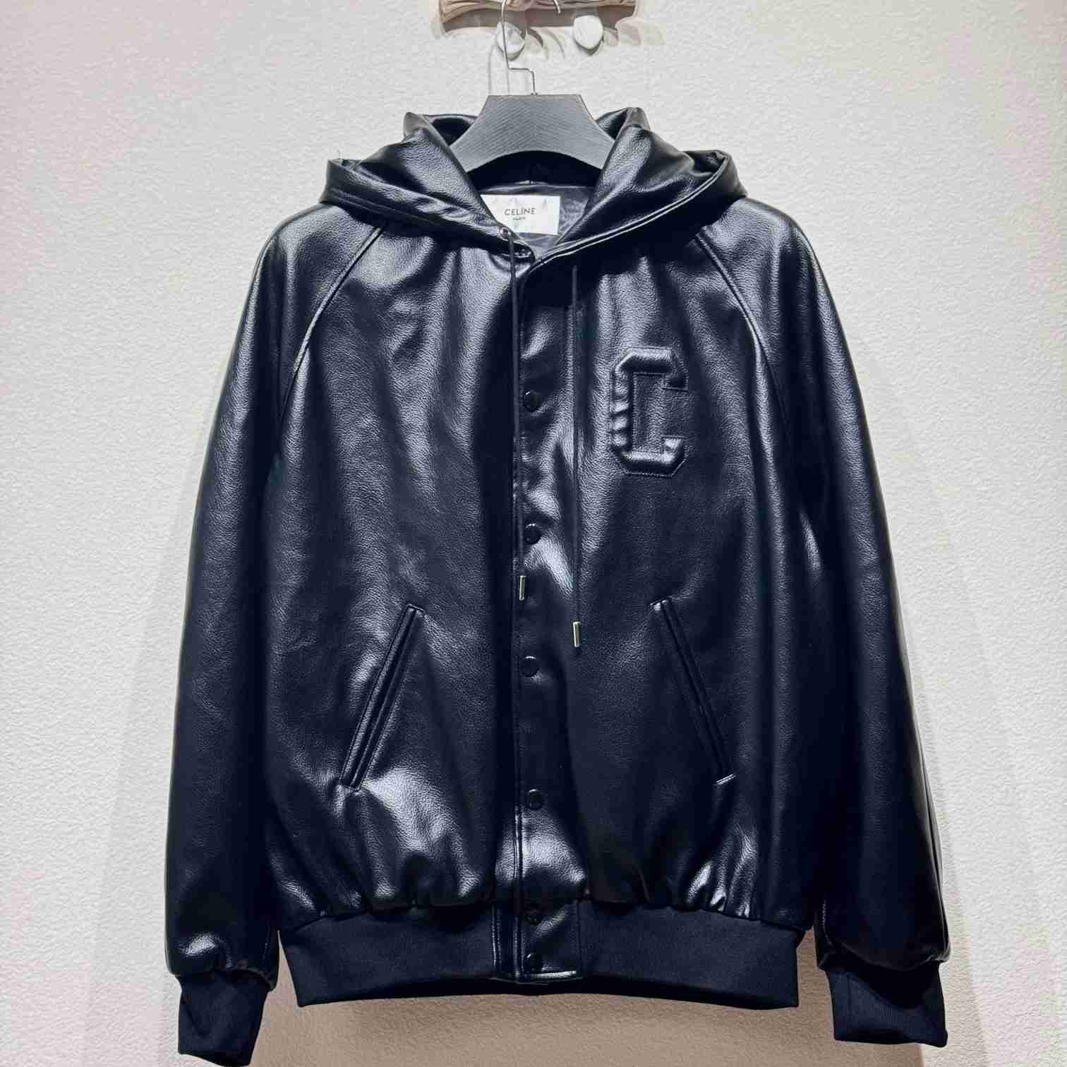 Celine Hooded Leather Jacket - DesignerGu