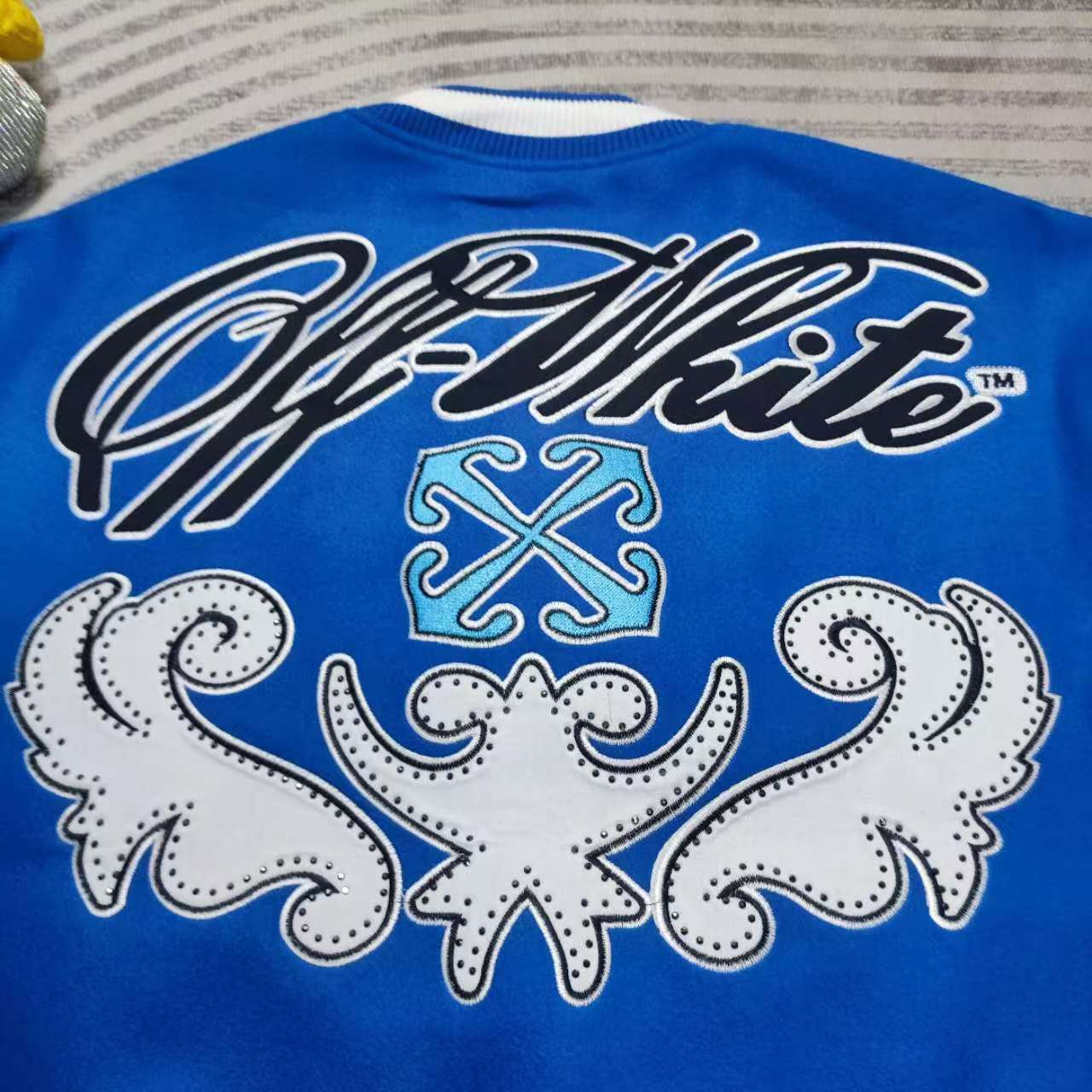 Off-White Royal Logo-appliqué Varsity Jacket - DesignerGu