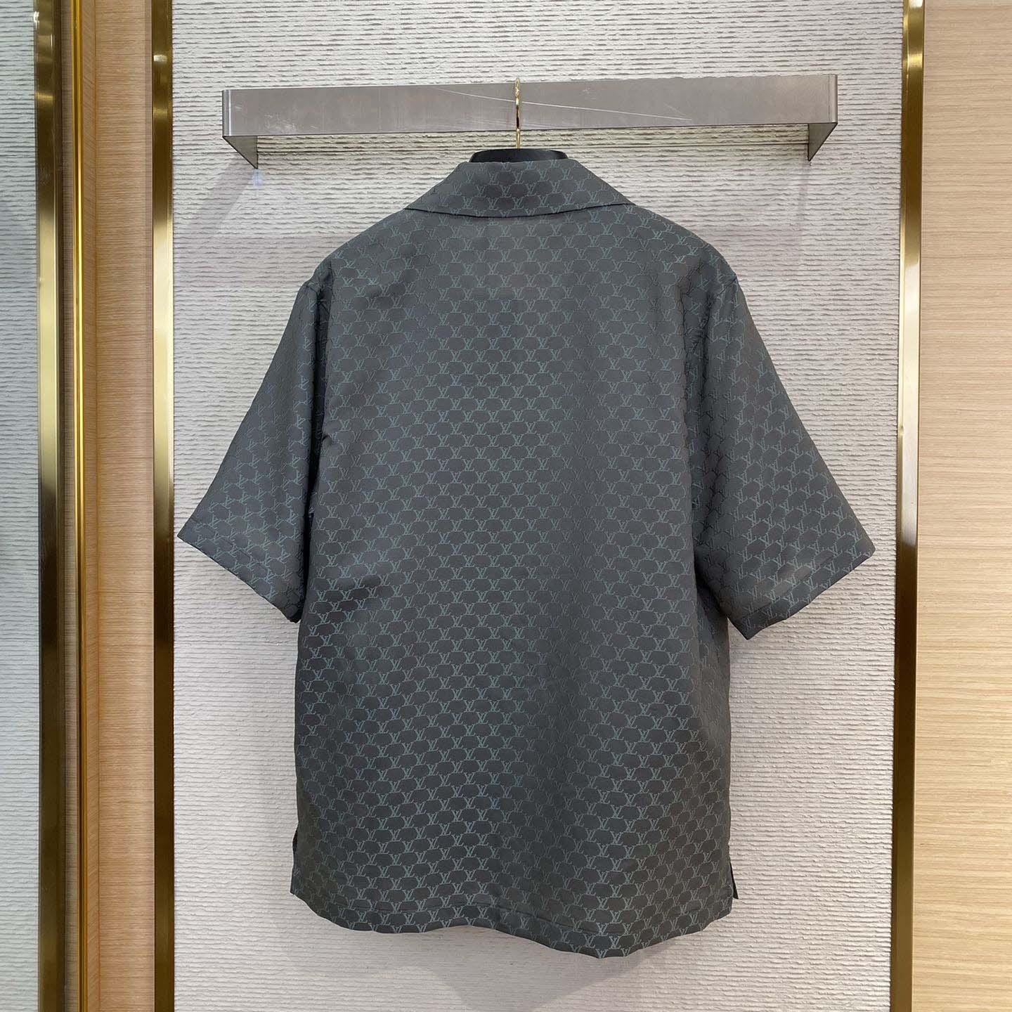 Louis Vuitton Short-Sleeved Jacquard Silk-Blend Shirt    - DesignerGu