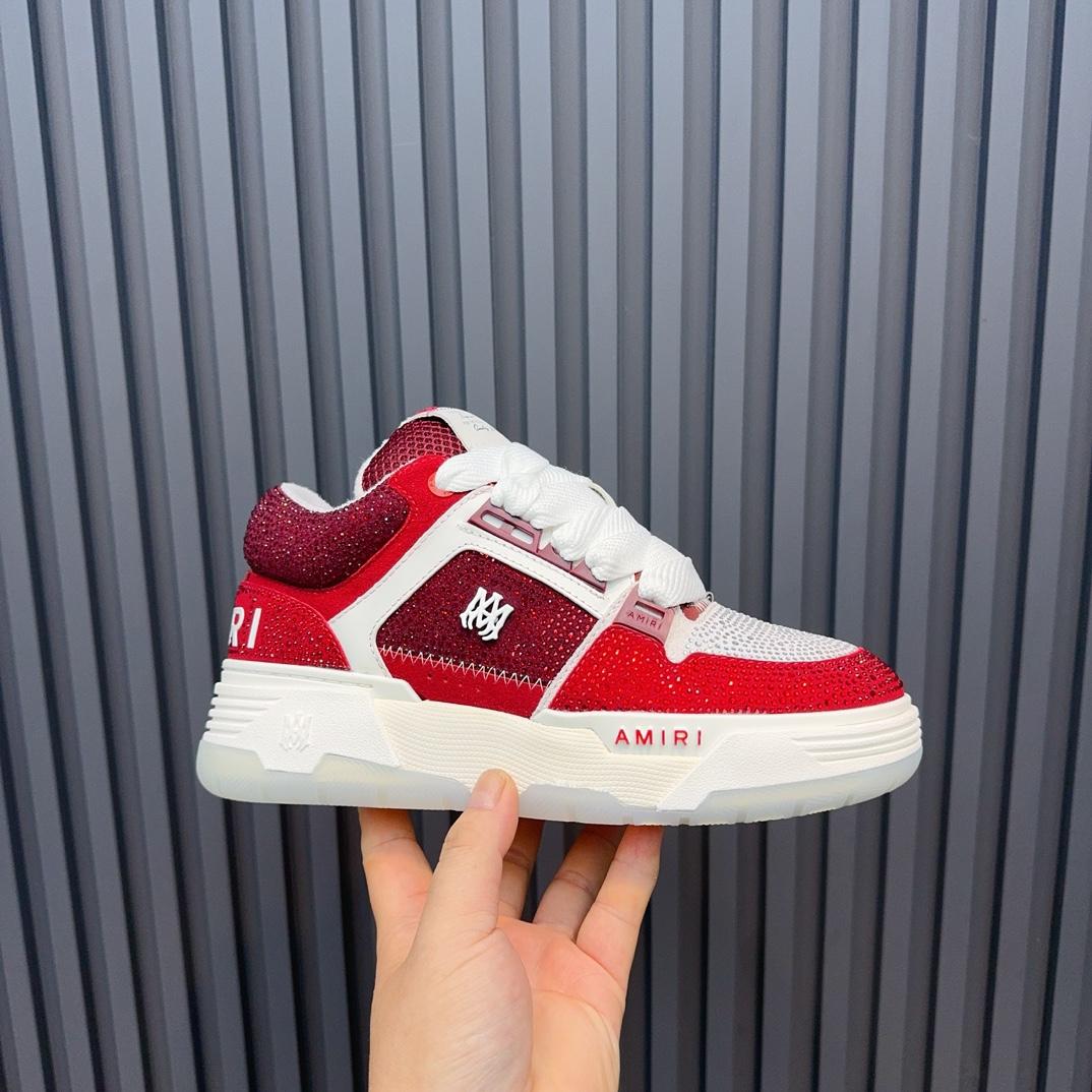 Amiri Crystal MA-1 Leather Sneakers - DesignerGu