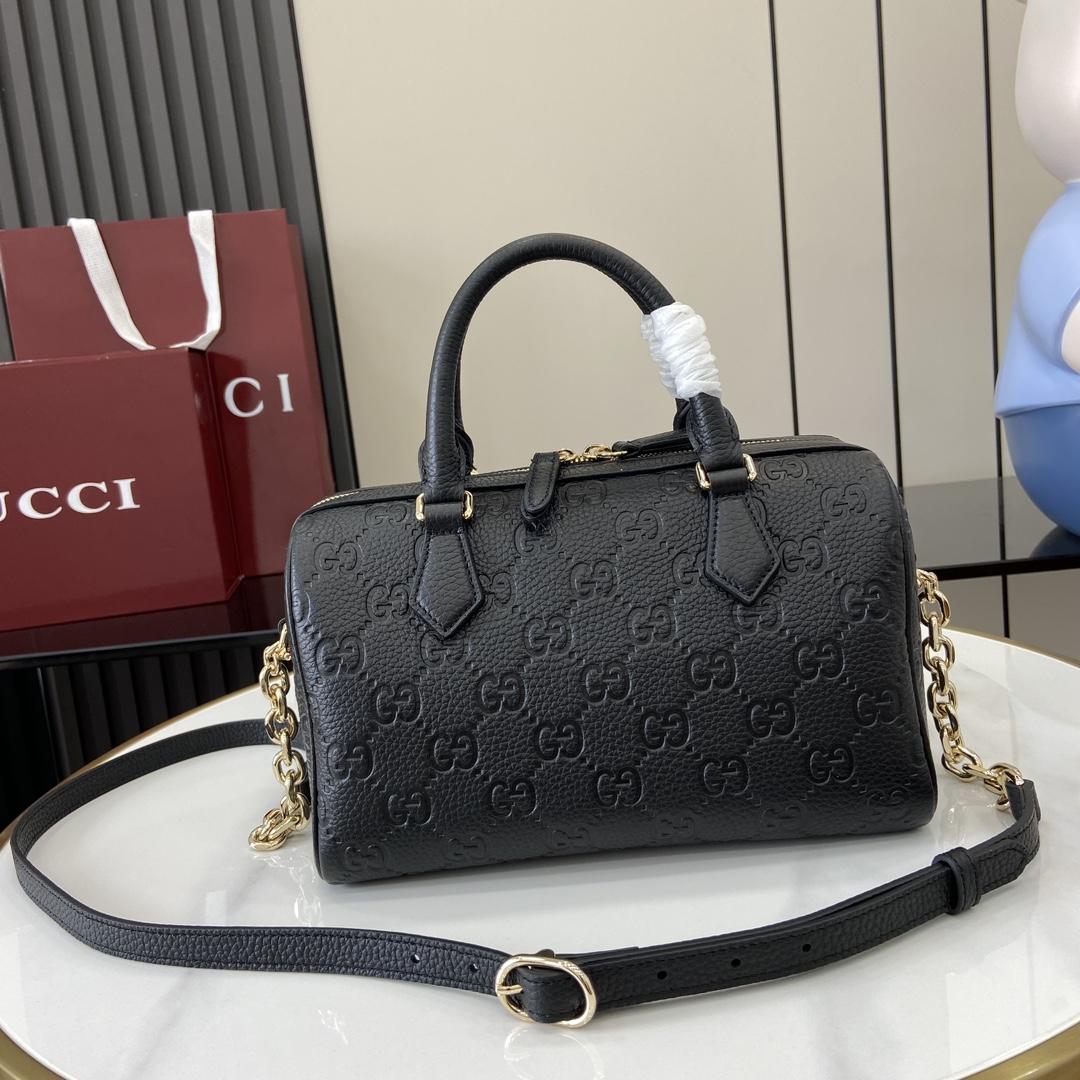 Gucci GG Emblem Small Top Handle Bag - DesignerGu