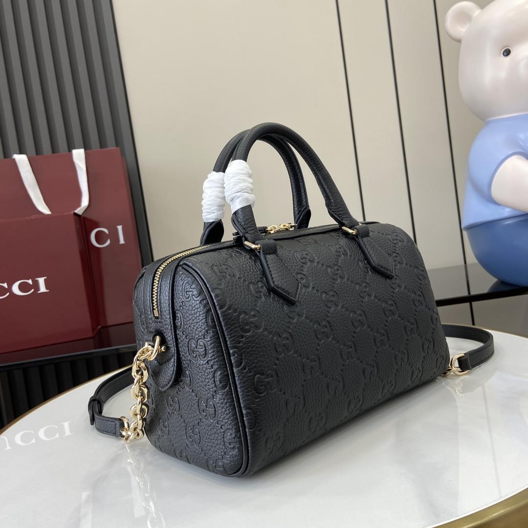 Gucci GG Emblem Small Top Handle Bag - DesignerGu