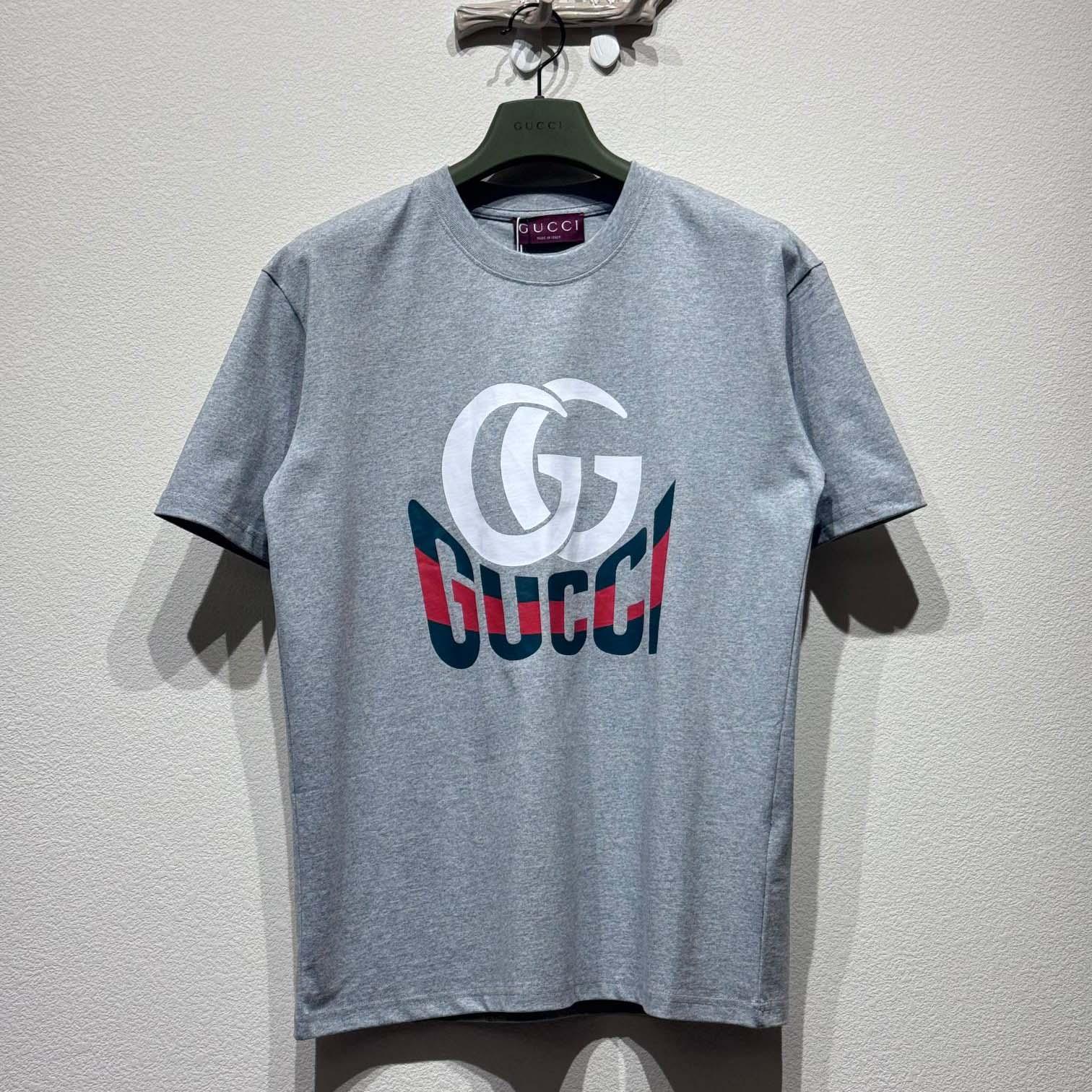 Gucci Printed Cotton Jersey T-shirt - DesignerGu