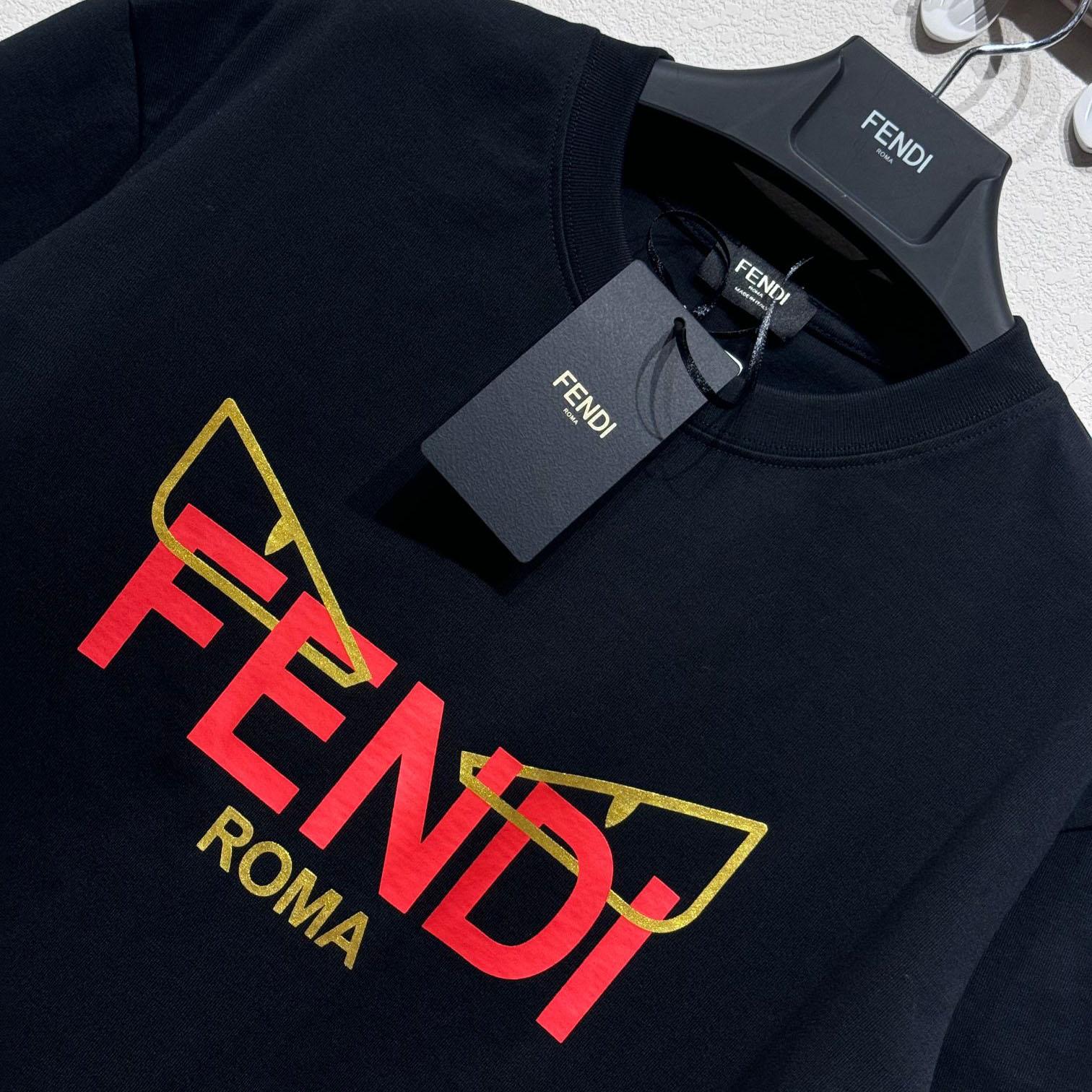 Fendi Short-Sleeved Crew Neck T-Shirt  - DesignerGu