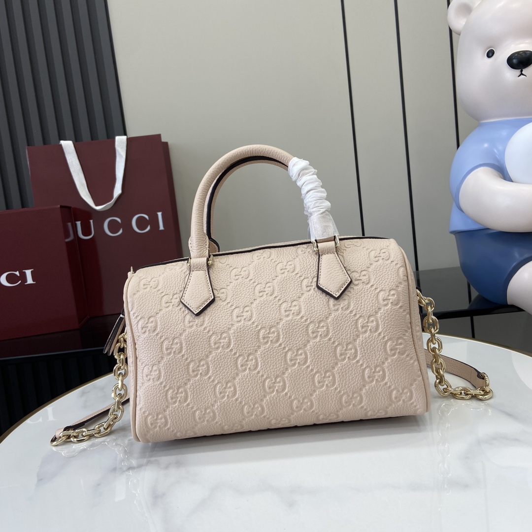 Gucci GG Emblem Small Top Handle Bag - DesignerGu