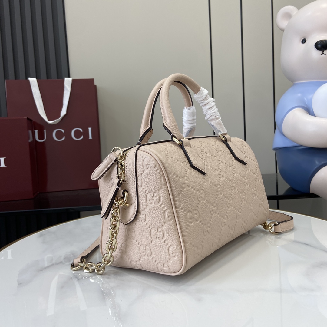 Gucci GG Emblem Small Top Handle Bag - DesignerGu