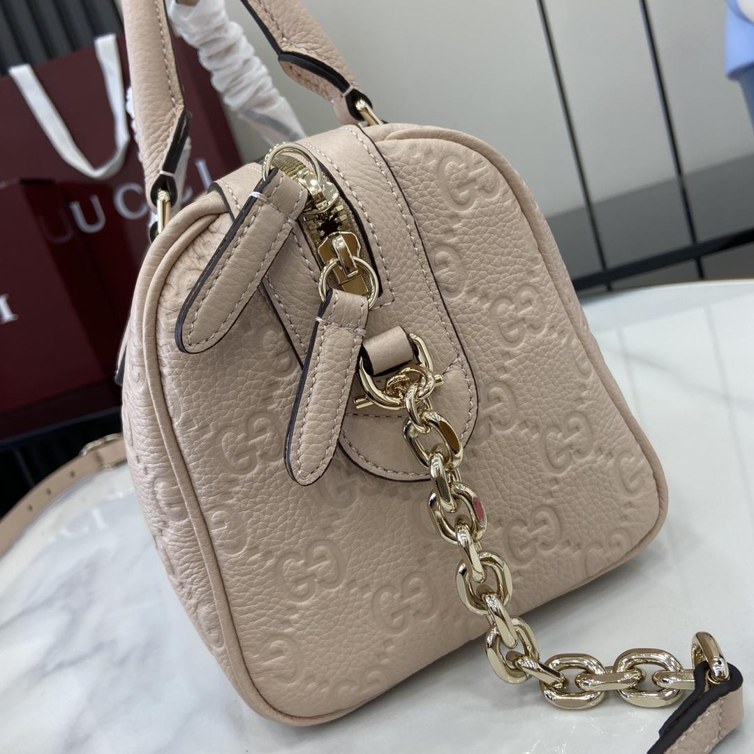 Gucci GG Emblem Small Top Handle Bag - DesignerGu