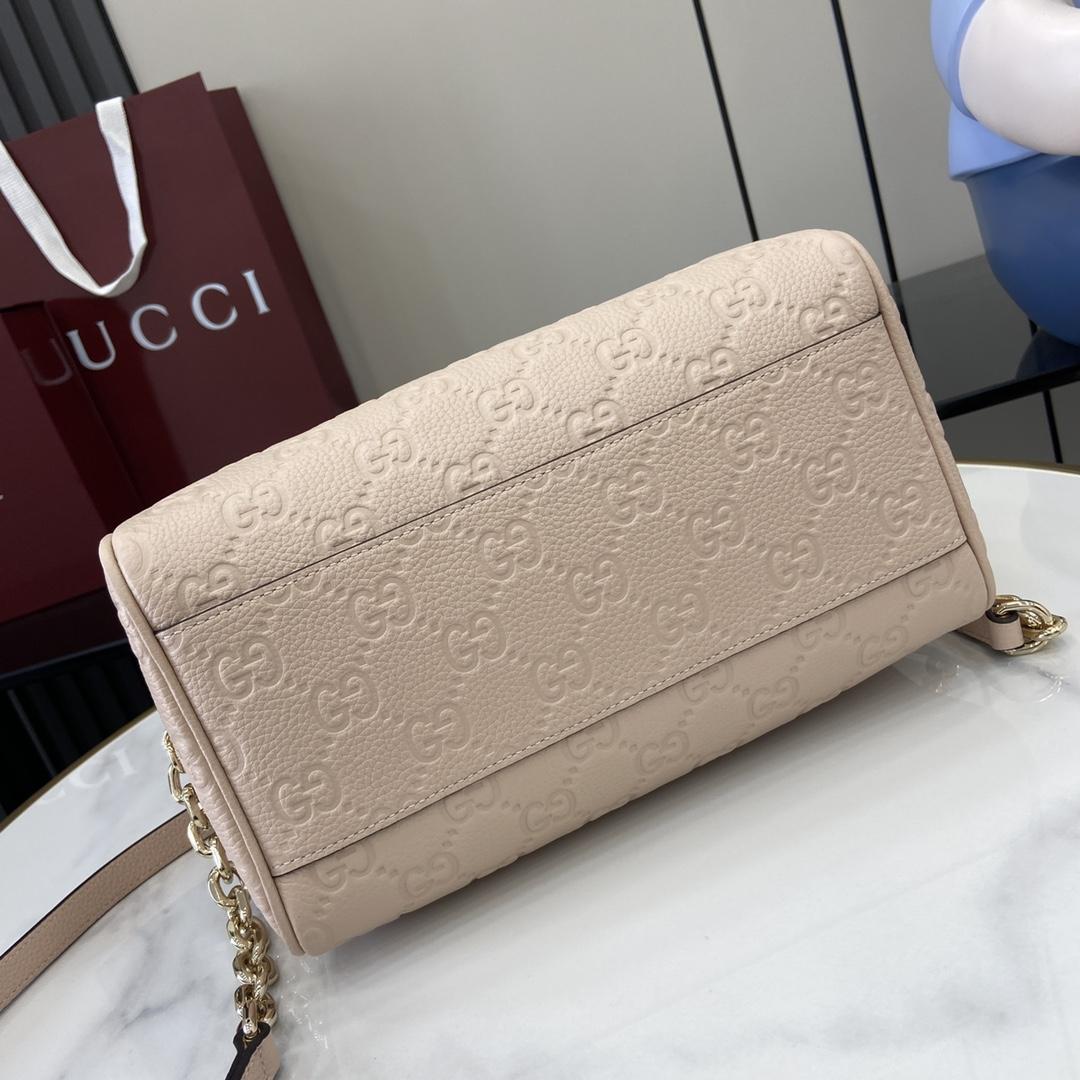 Gucci GG Emblem Small Top Handle Bag - DesignerGu