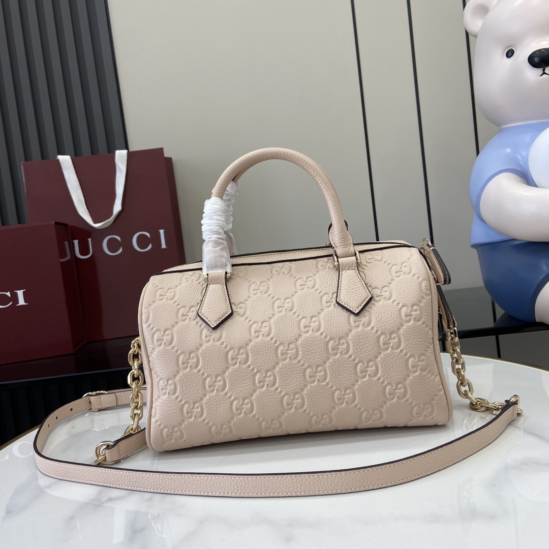 Gucci GG Emblem Small Top Handle Bag - DesignerGu