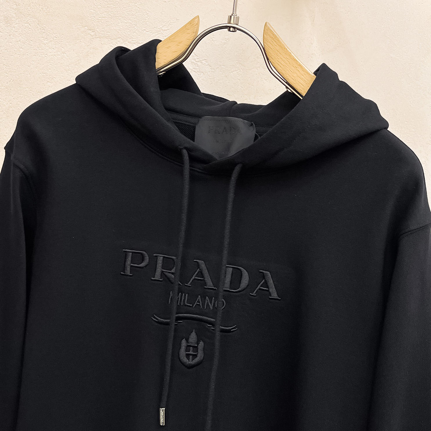 Prada Embroidered Logo Hoodie - DesignerGu