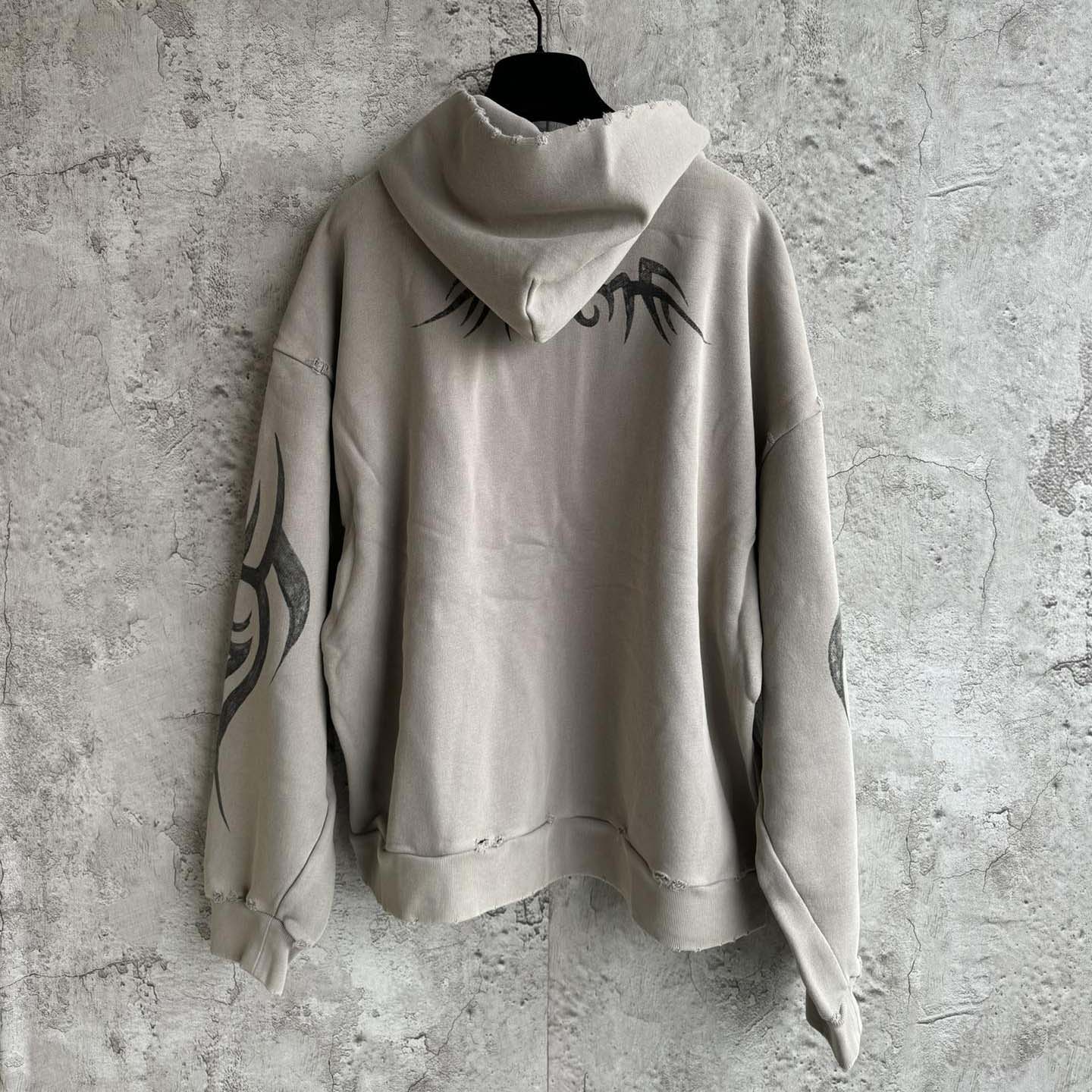 Balenciaga Y2K Zip-Up Hoodie Regular Fit In Light Beige - DesignerGu