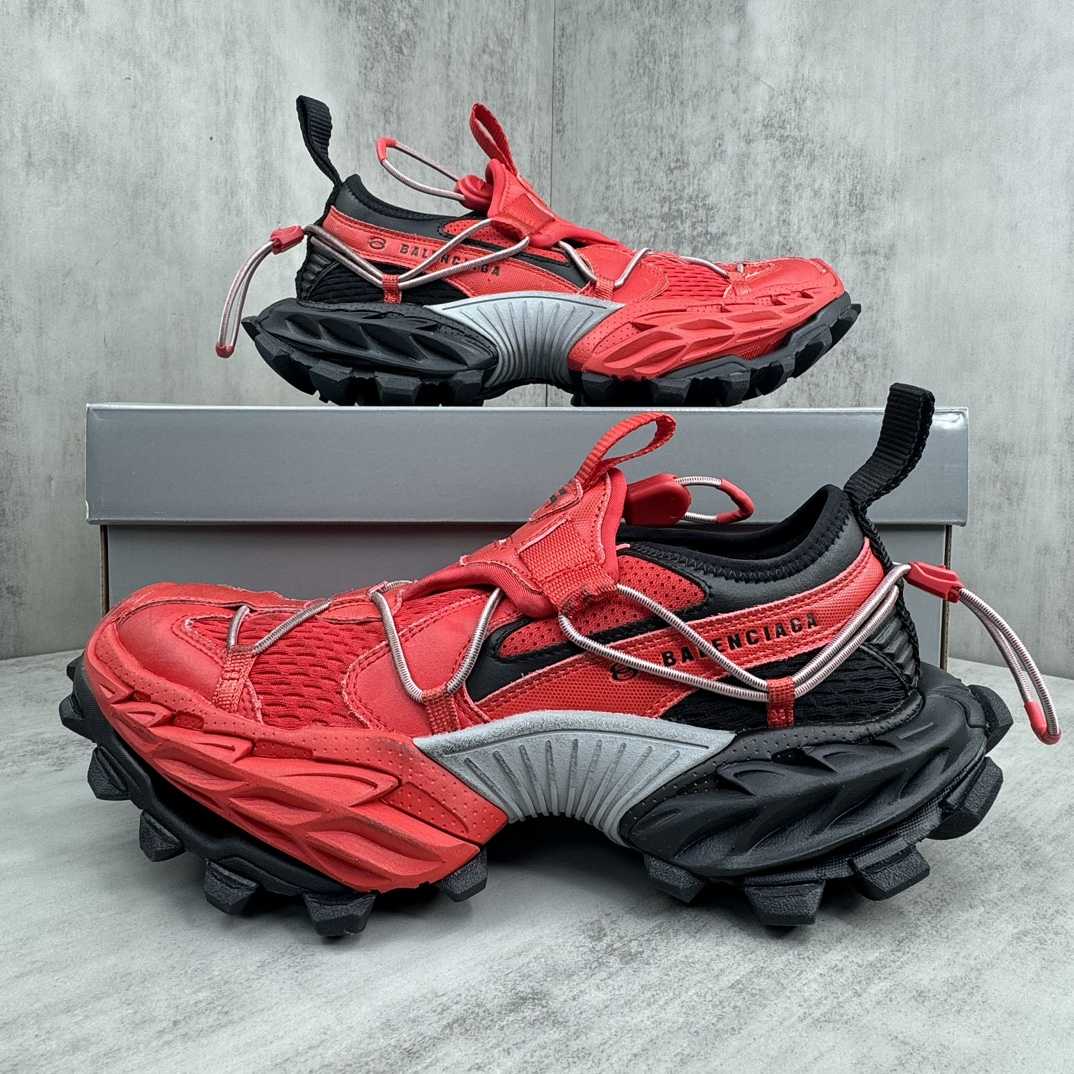 Balenciaga Hike Sneaker In Red And Black  - DesignerGu