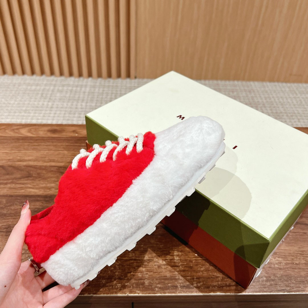 Marni Red Teddy Tennis Sneaker - DesignerGu