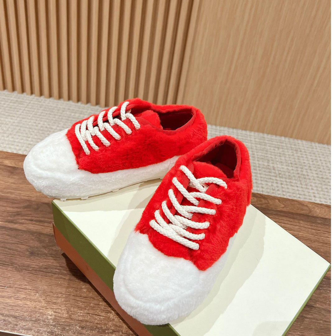 Marni Red Teddy Tennis Sneaker - DesignerGu