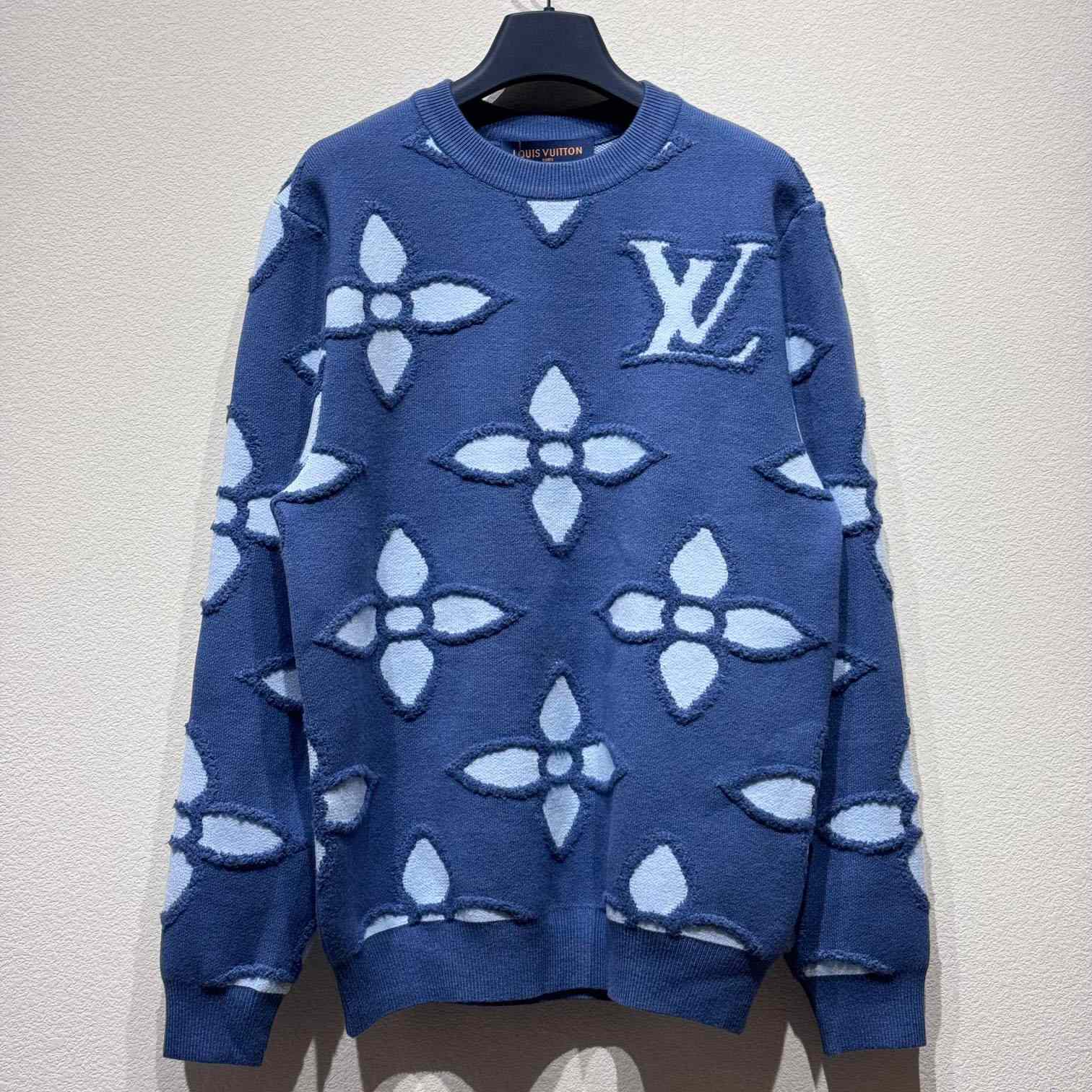 Louis Vuitton Textured Cotton Crewneck   1AGJRE - DesignerGu