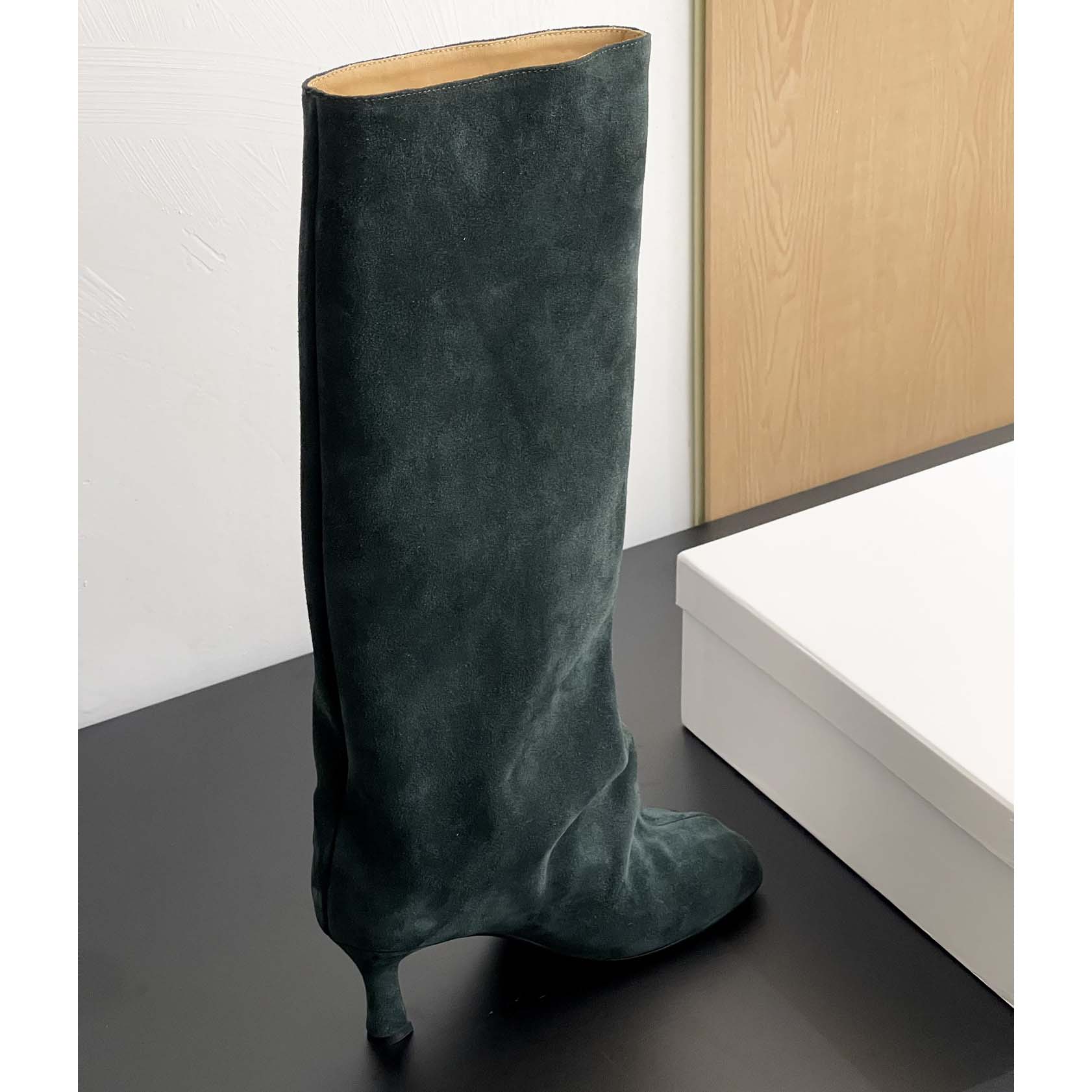 Maison Margiela Green Anatomic Tall Boots - DesignerGu