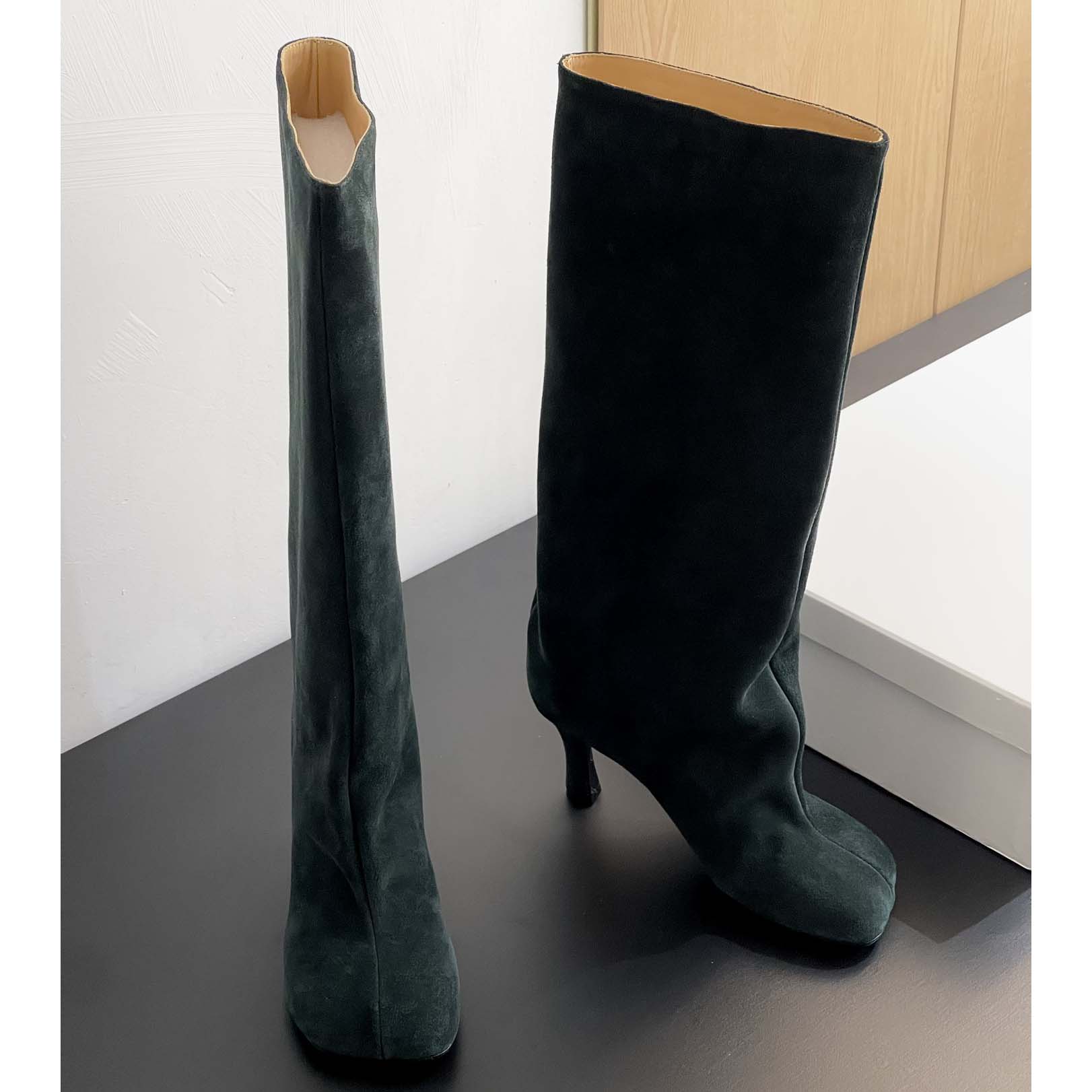 Maison Margiela Green Anatomic Tall Boots - DesignerGu