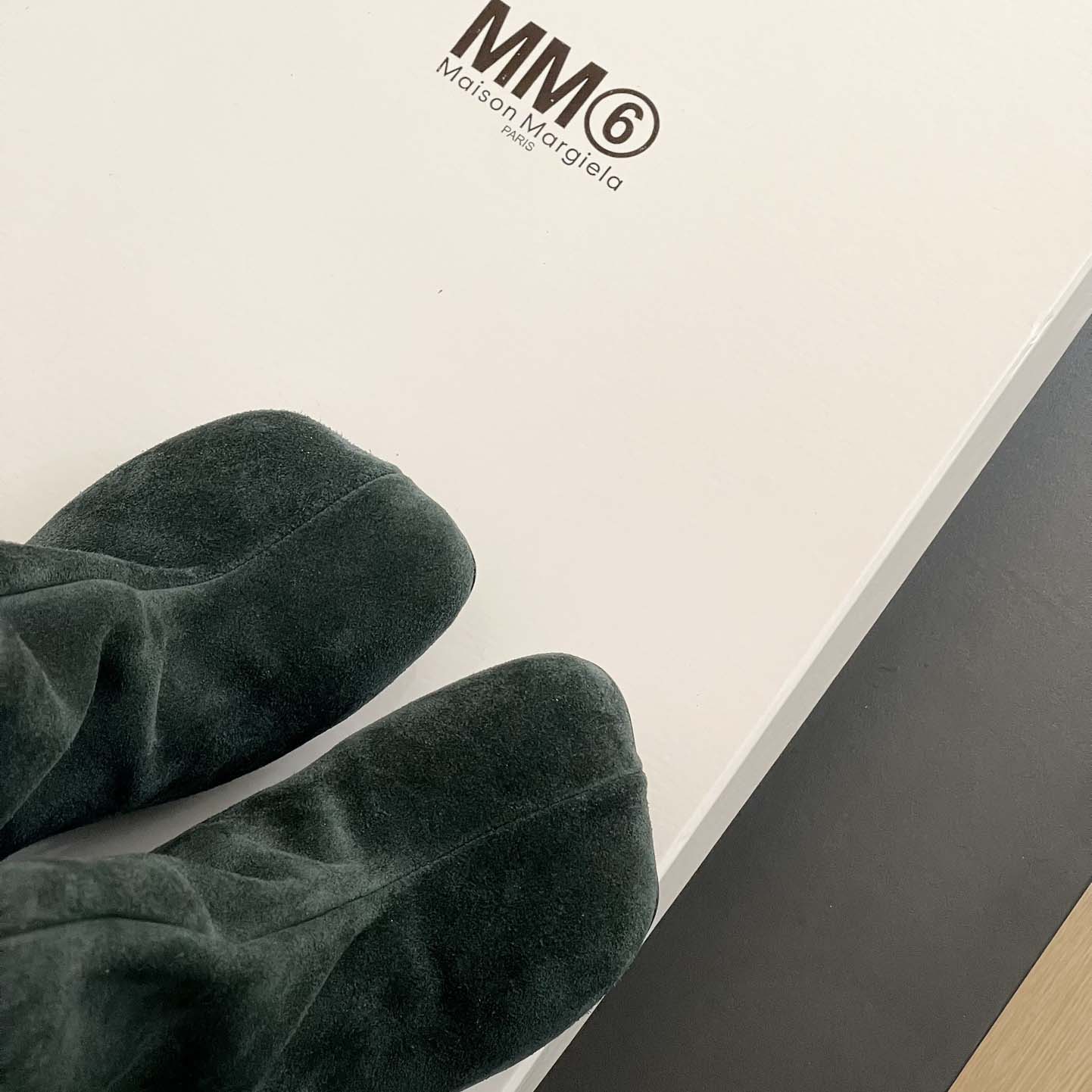 Maison Margiela Green Anatomic Tall Boots - DesignerGu