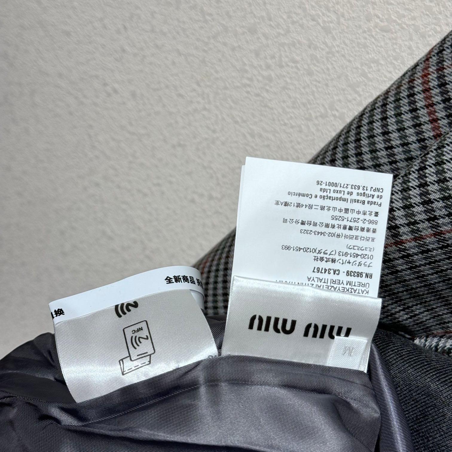 Miu Miu Check Logo Bomber Jacket - DesignerGu