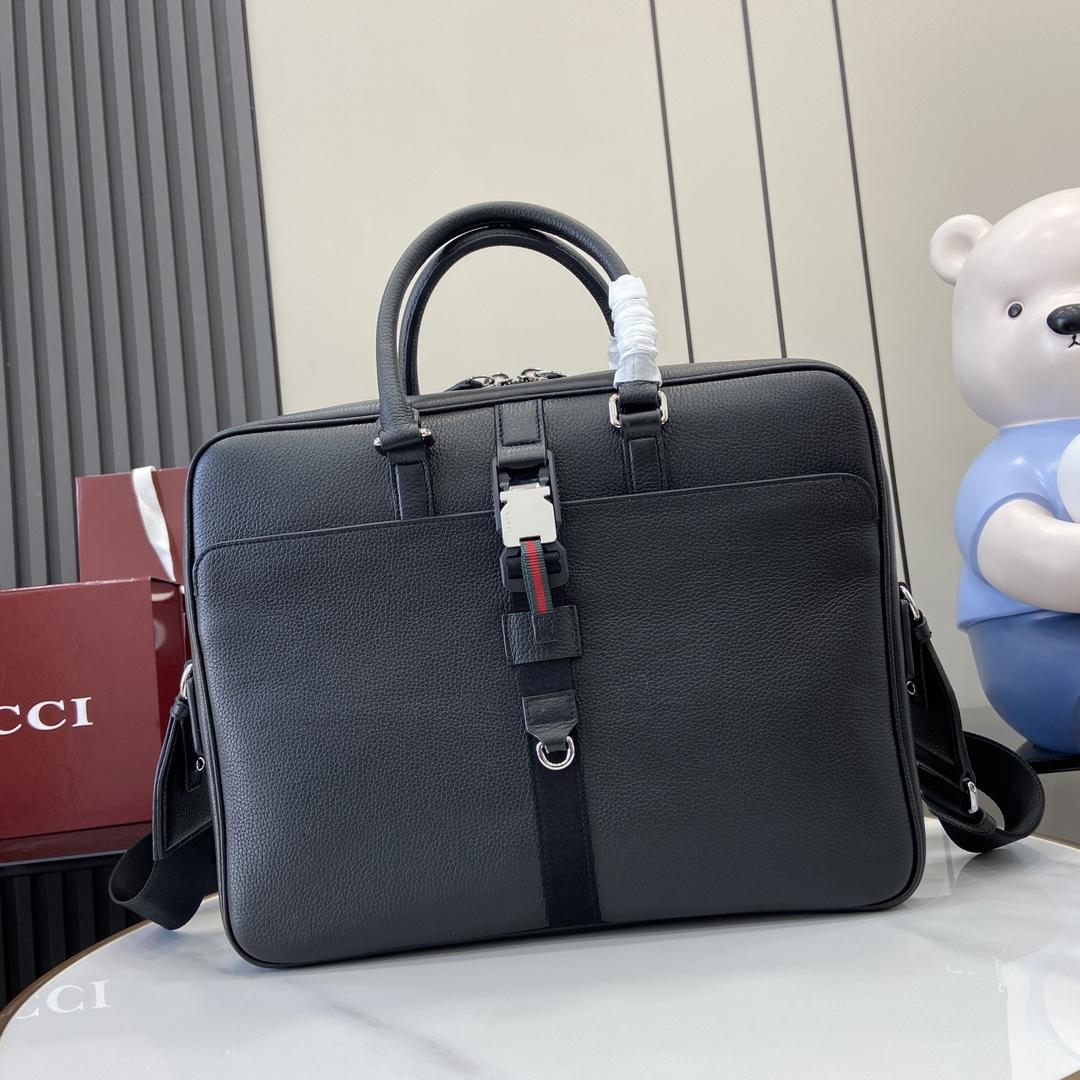 Gucci Medium Briefcase With Web - DesignerGu