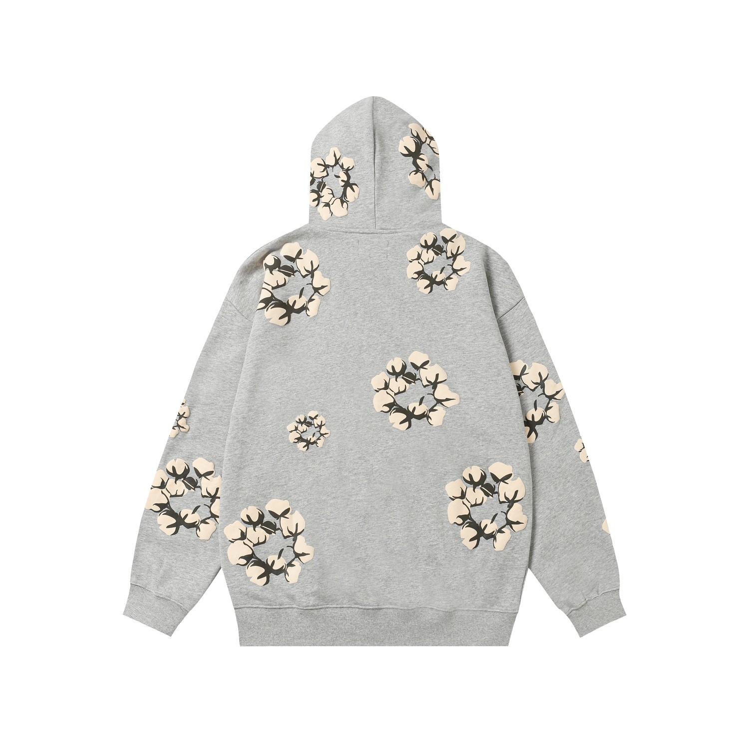 Denim Tears Cactus Tears Wreath Hoodie Grey - DesignerGu