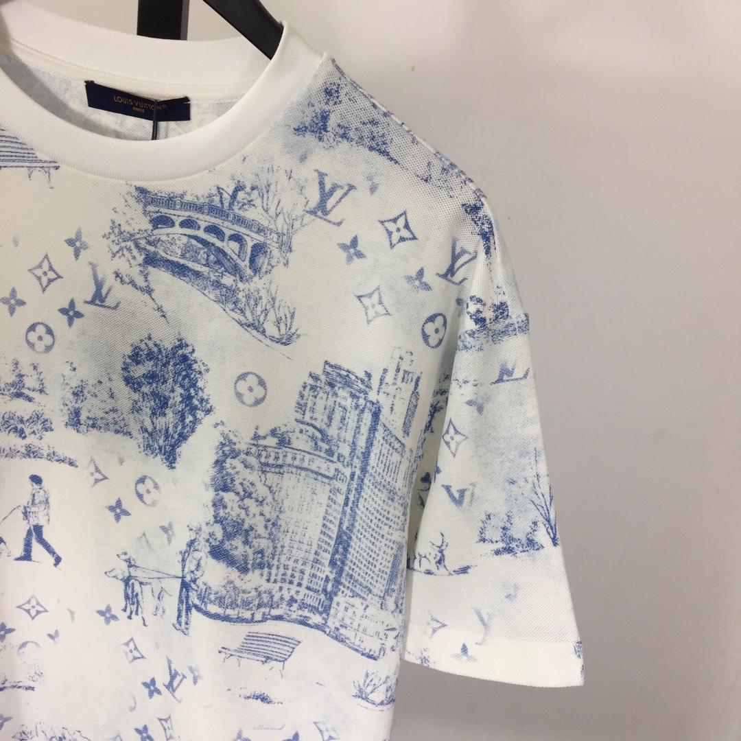 Louis Vuitton Printed Cotton Pique T-Shirt   1AGJZ4 - DesignerGu