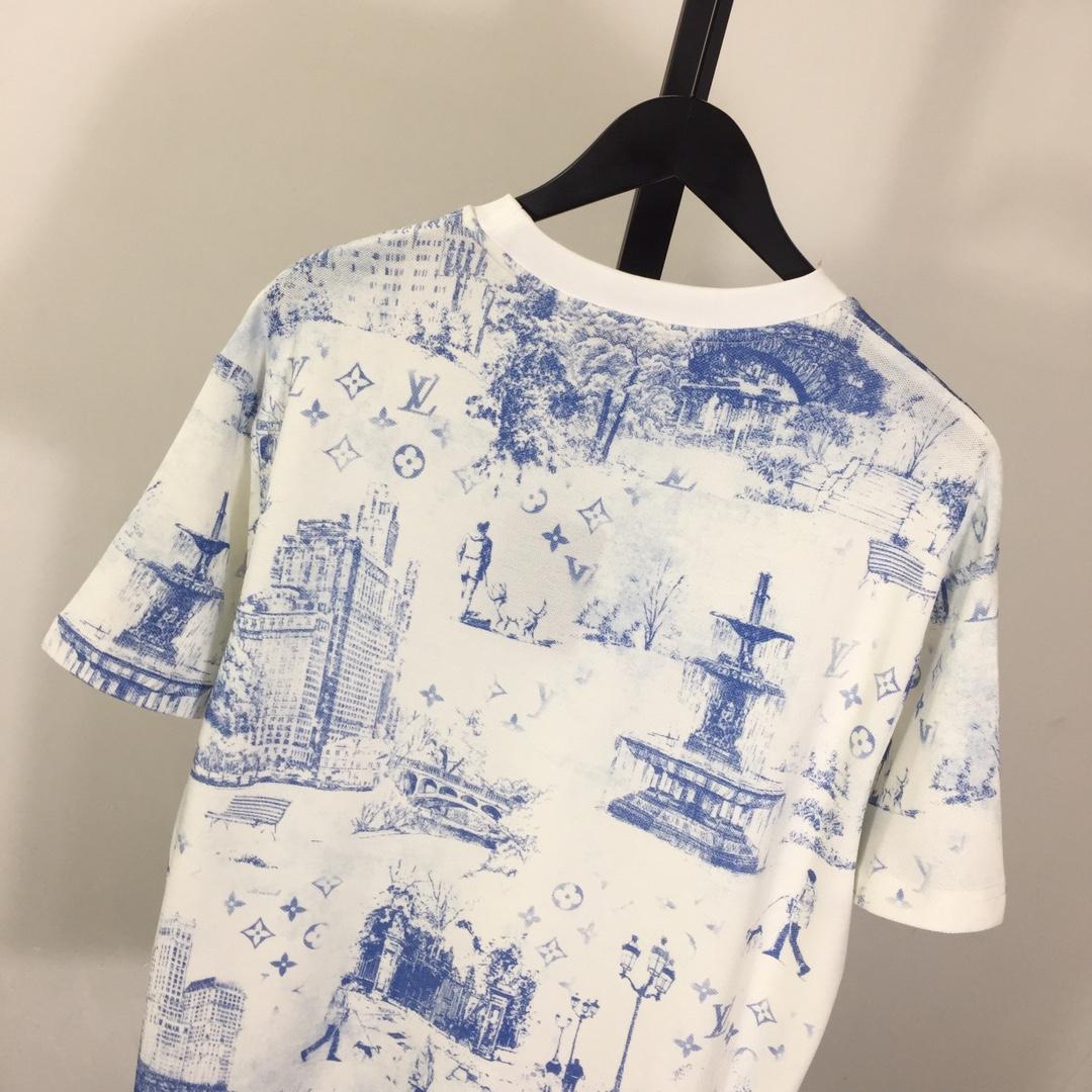 Louis Vuitton Printed Cotton Pique T-Shirt   1AGJZ4 - DesignerGu