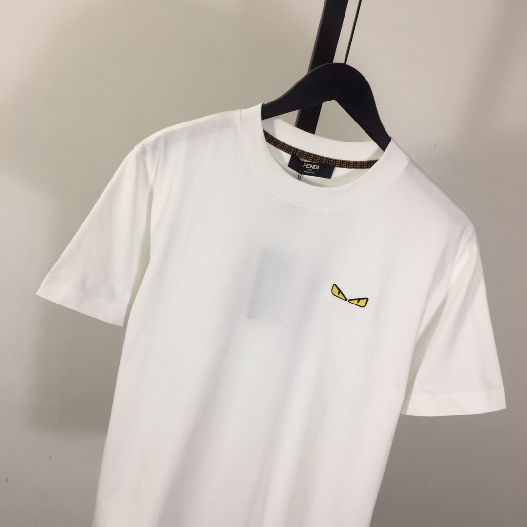 Fendi White Cotton Fendilicious T-shirt - DesignerGu