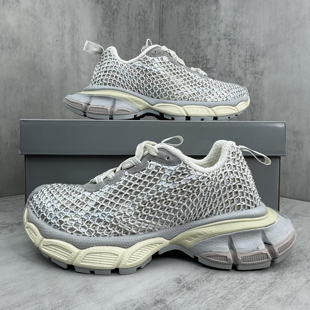 Balenciaga 3XL Fishnet Sneaker In Eggshell And Crystal Mesh - DesignerGu