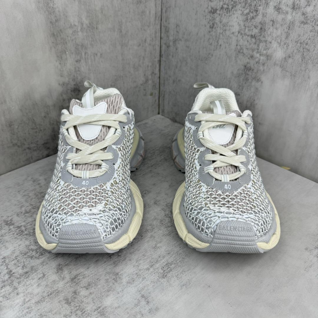 Balenciaga 3XL Fishnet Sneaker In Eggshell And Crystal Mesh - DesignerGu