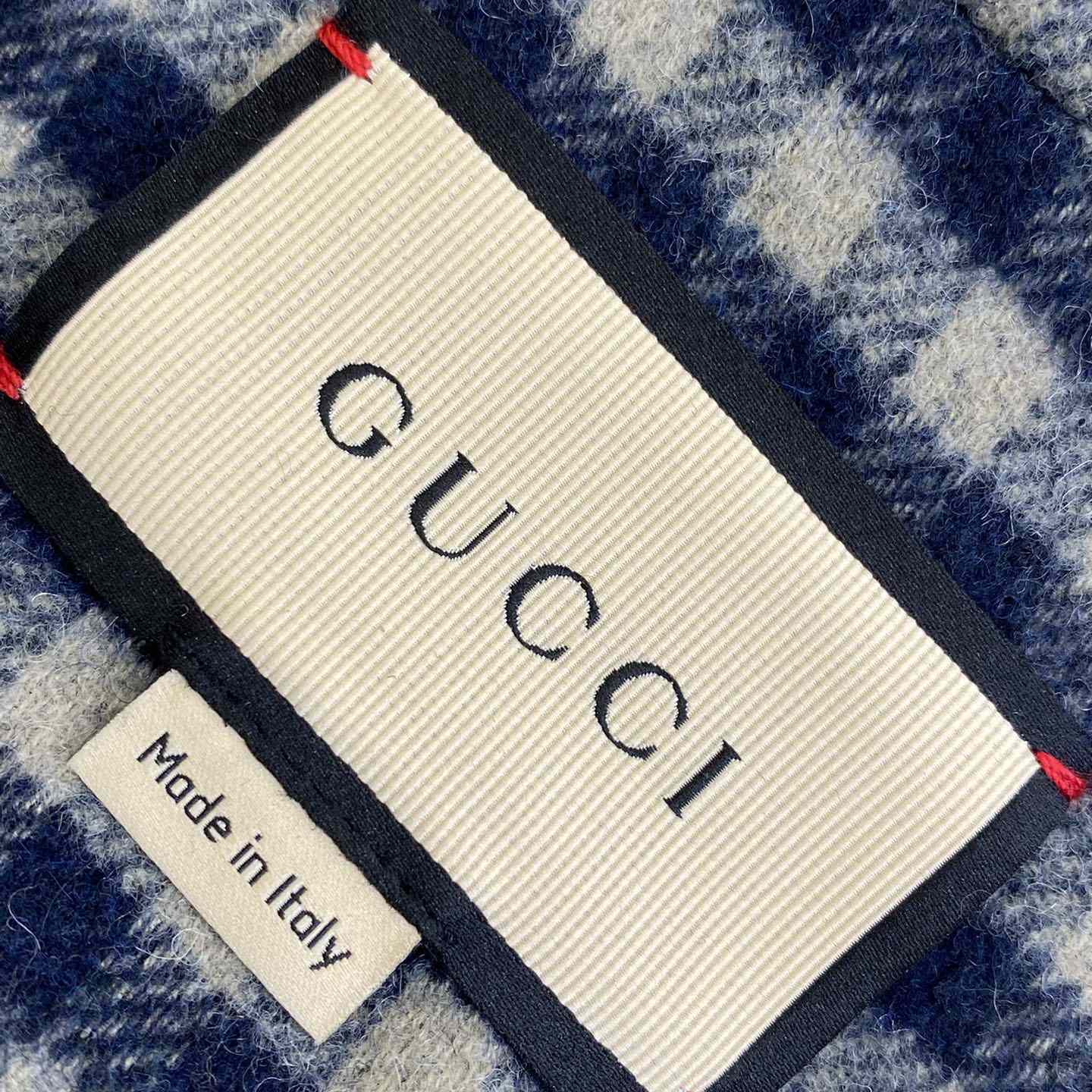 Gucci Wool Gingham Jacket With Interlocking G  - DesignerGu