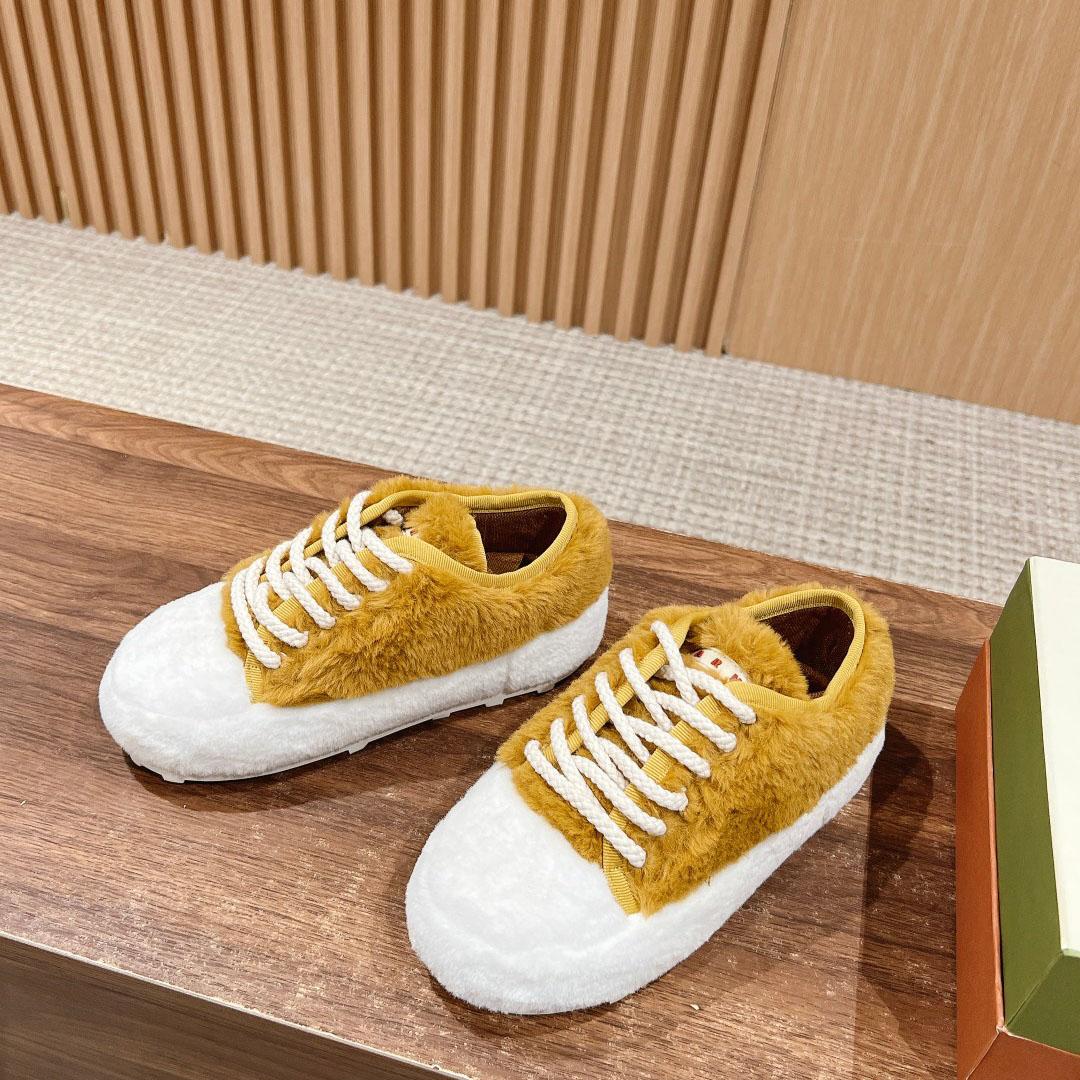 Marni Beige Teddy Tennis Sneaker - DesignerGu