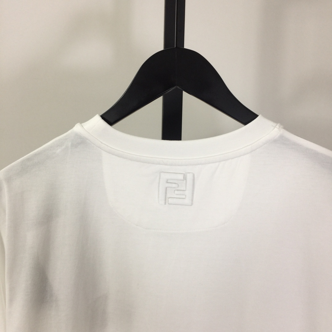 Fendi White Cotton Fendilicious T-shirt - DesignerGu