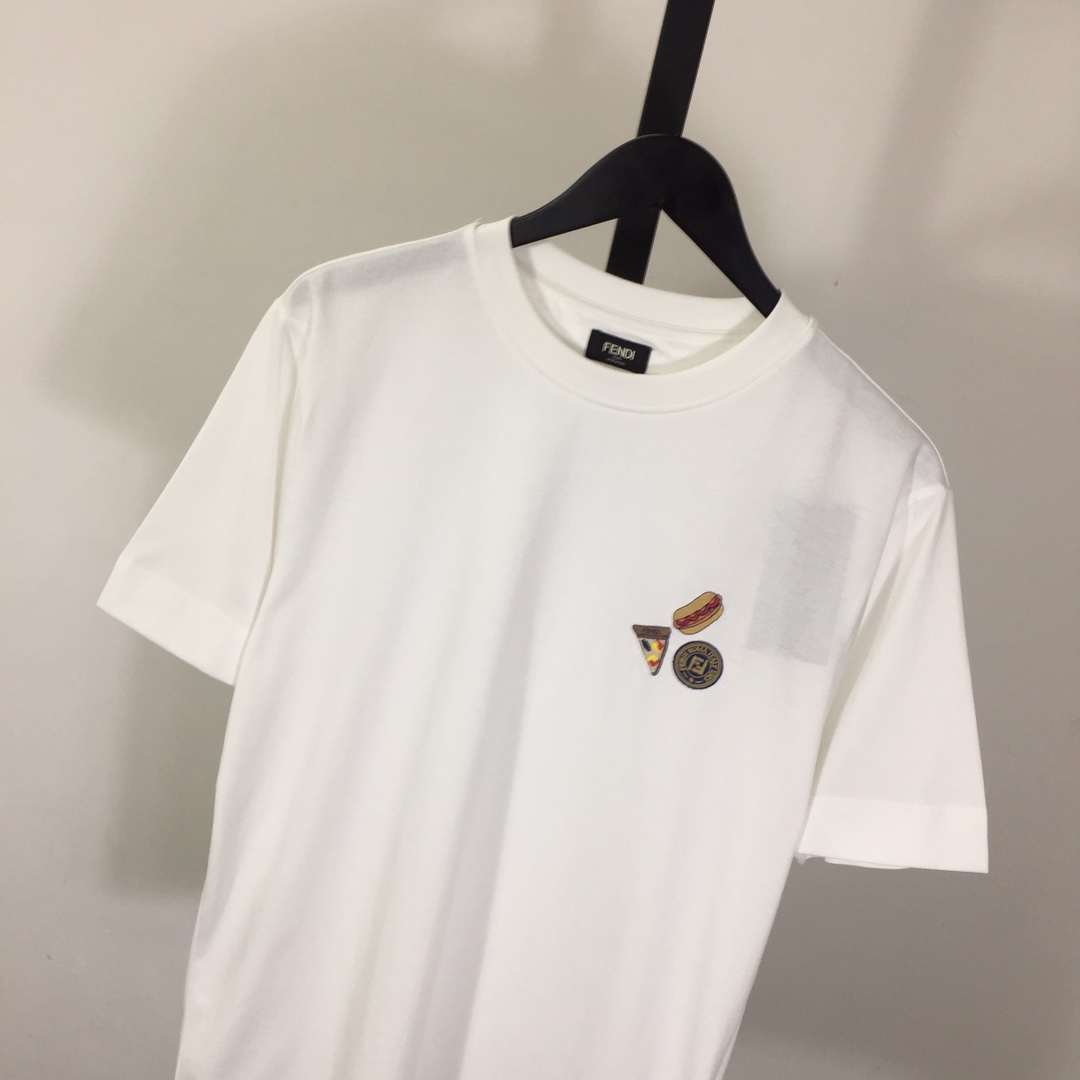 Fendi White Cotton Fendilicious T-shirt - DesignerGu