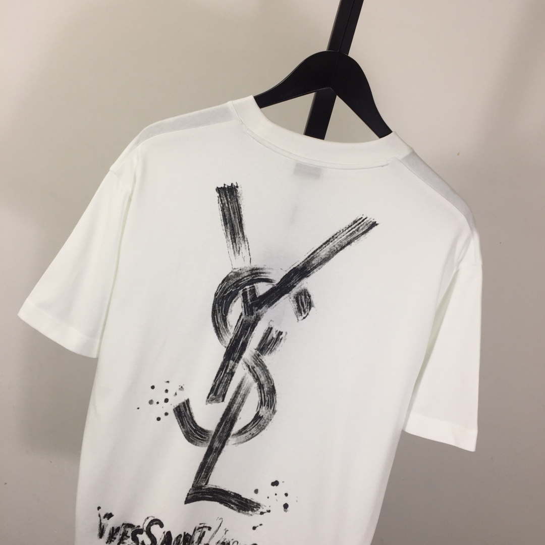 Saint Laurent Cotton-jersey T-shirt  - DesignerGu