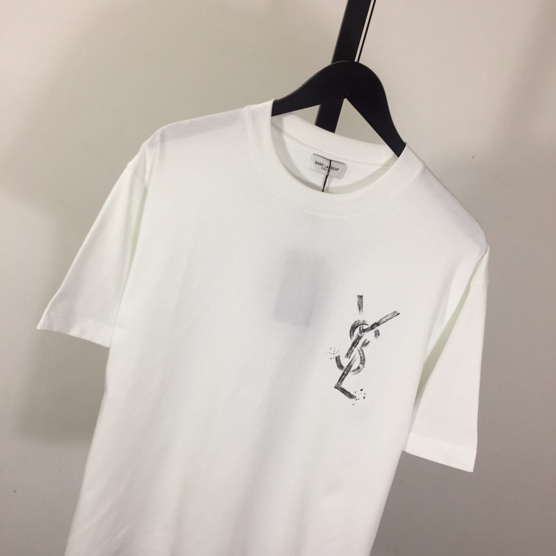 Saint Laurent Cotton-jersey T-shirt  - DesignerGu