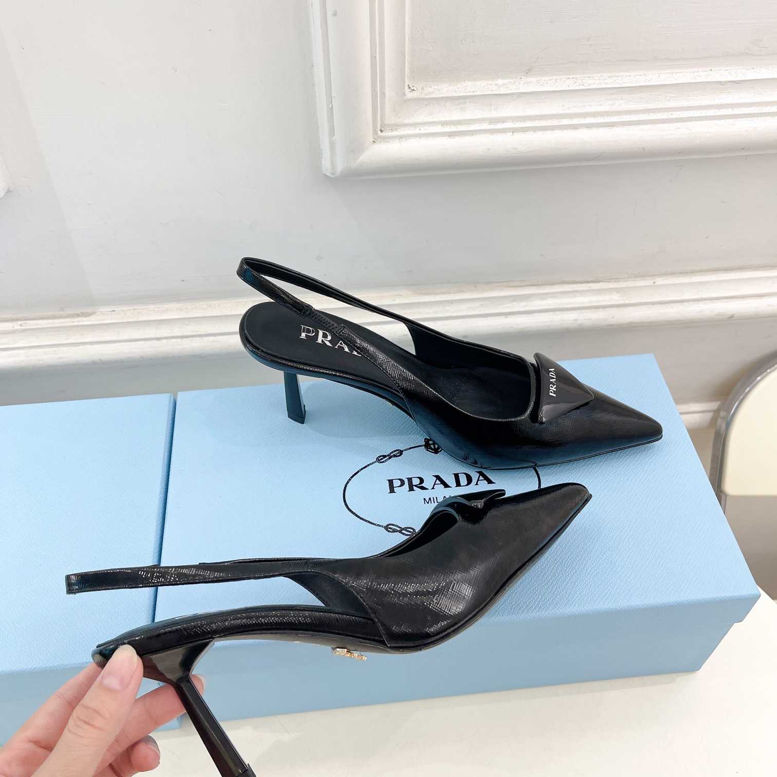 Prada Leather Slingback Pumps - DesignerGu