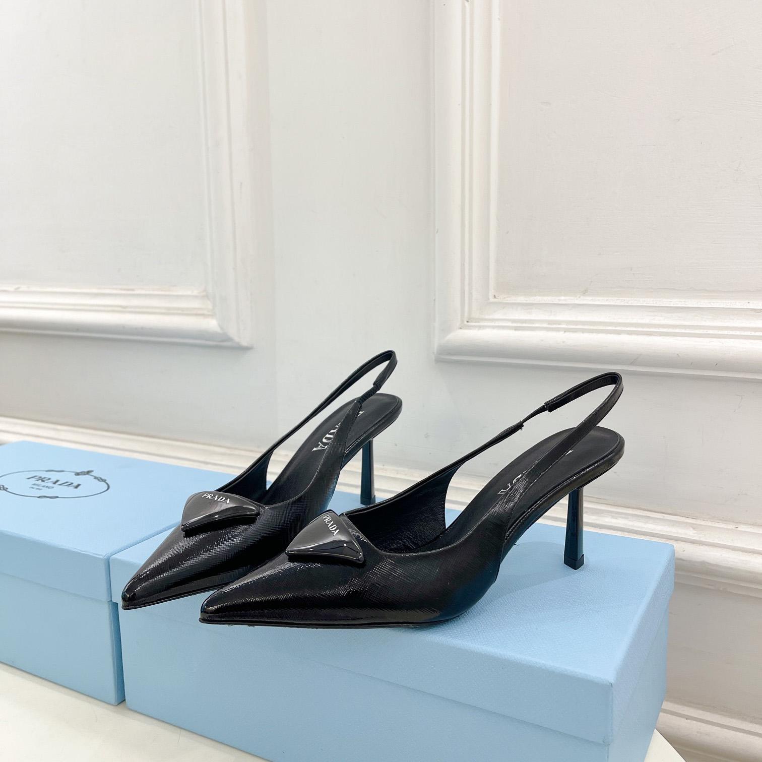 Prada Leather Slingback Pumps - DesignerGu