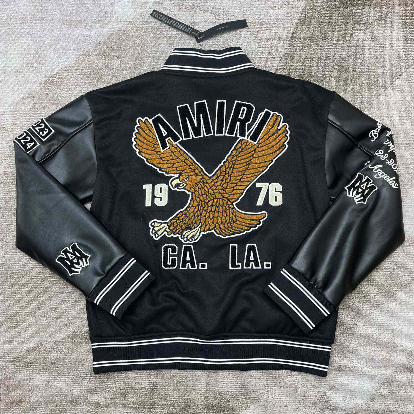 Amiri Embroidered Eagle Applique Varsity Jacket - DesignerGu