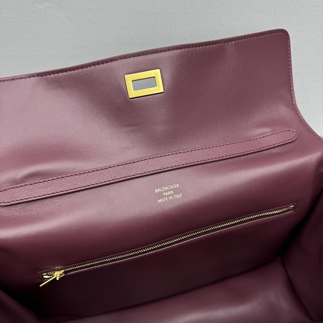 Balenciaga Rodeo Medium Handbag In Burgundy - DesignerGu