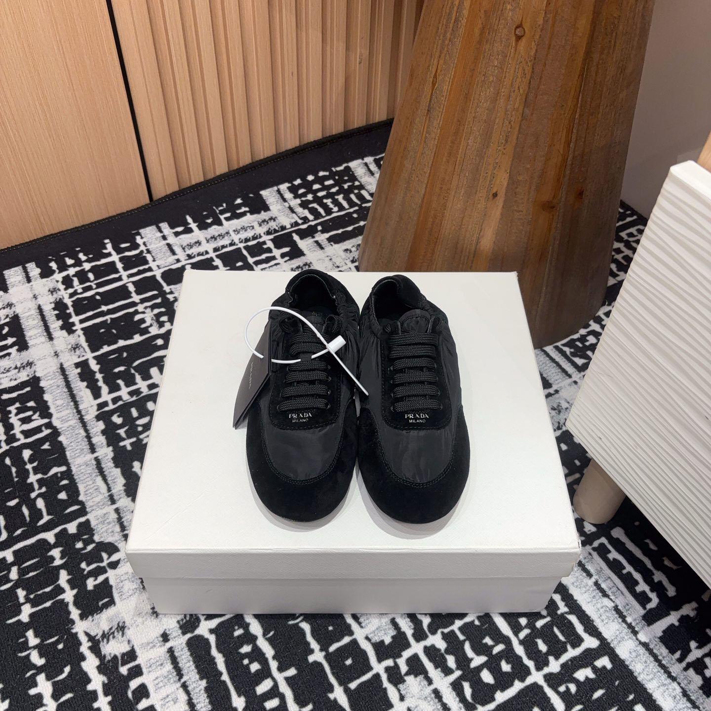 Prada Collapse Re-Nylon And Suede Sneakers - DesignerGu